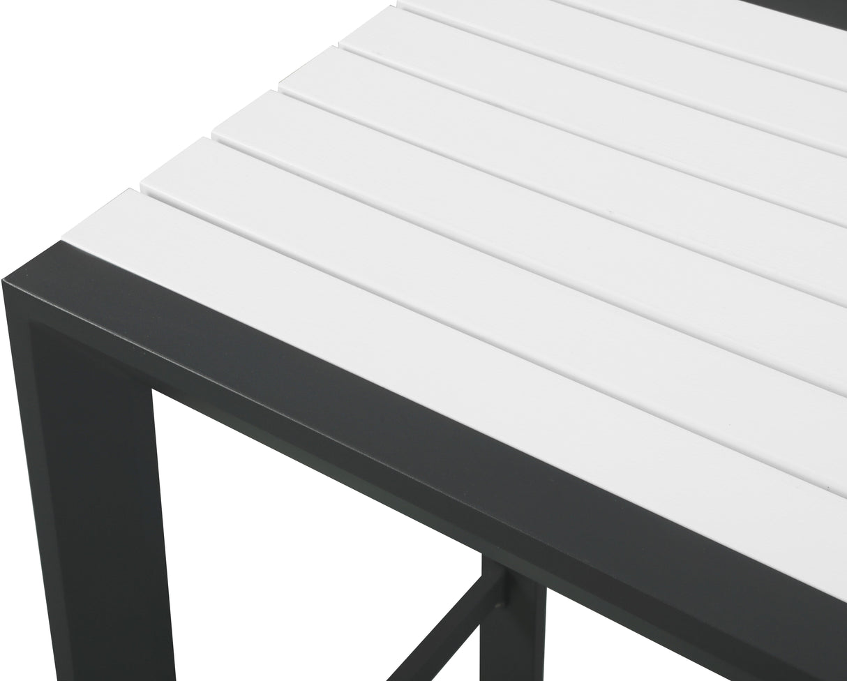 Nizuc White manufactured wood Outdoor Patio Aluminum Square Bar Table - galleria furniture outlet