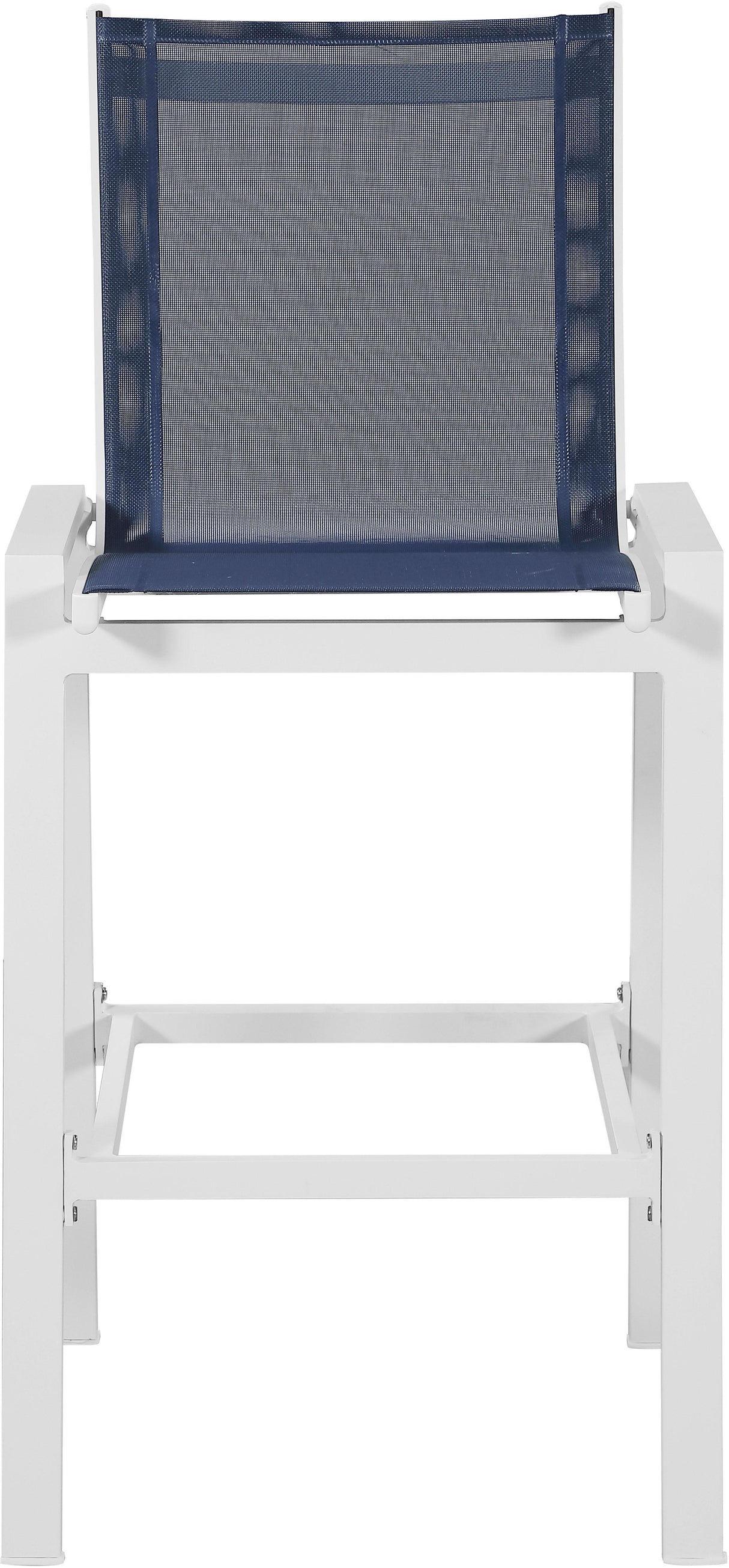 Nizuc Navy Mesh Waterproof Fabric Outdoor Patio Aluminum Mesh Barstool - galleria furniture outlet