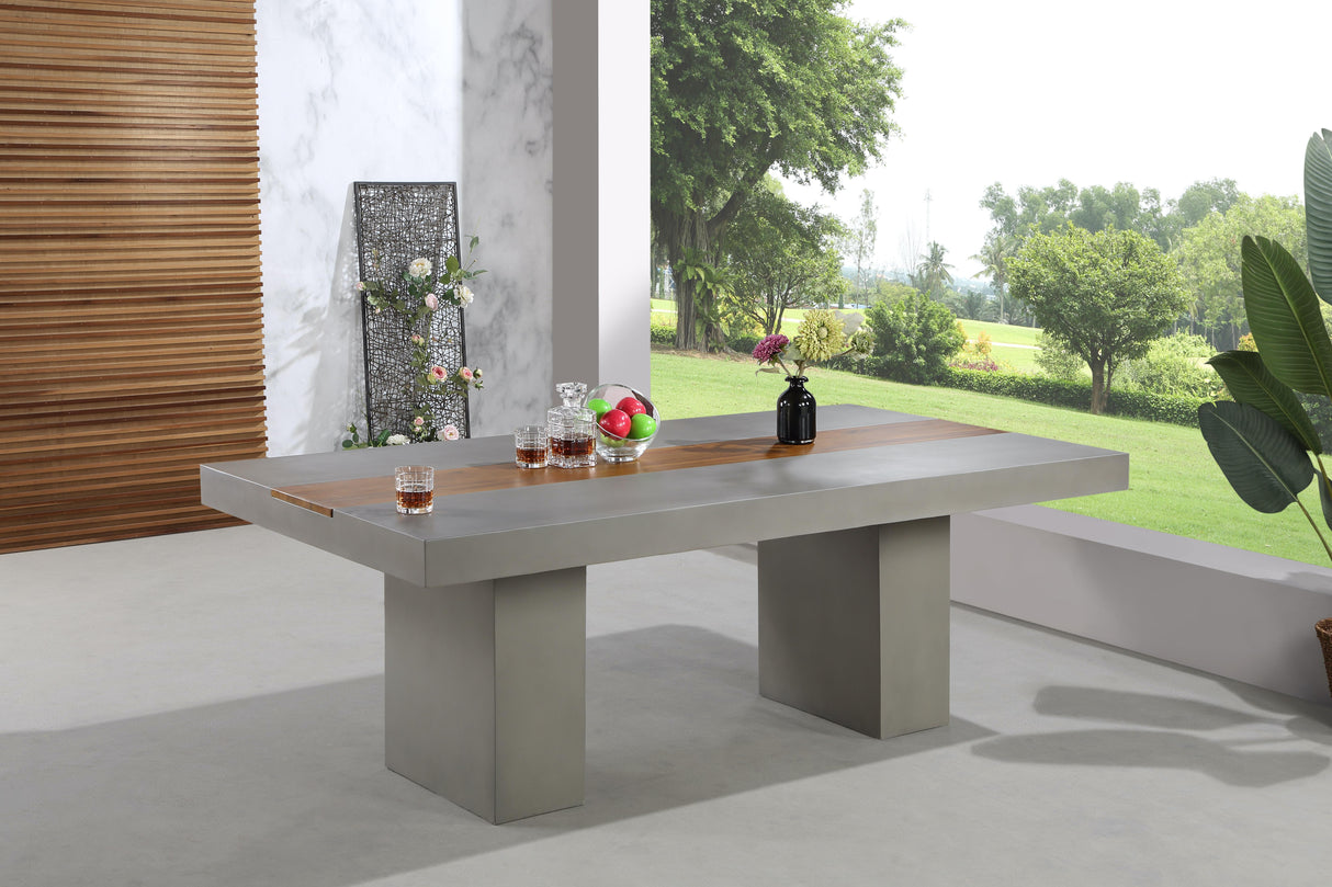 Rio Light Grey Concrete Cement Dining Table (3 Boxes) - galleria furniture outlet