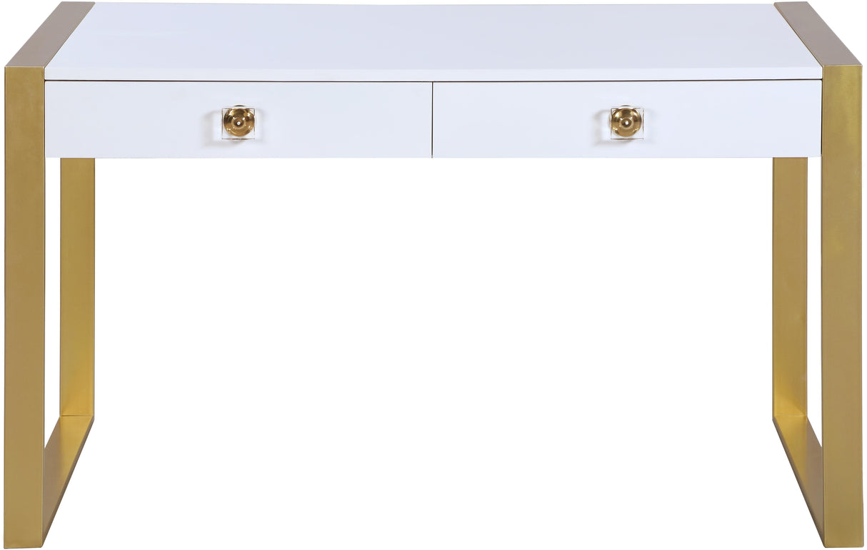 Victoria White / Gold Desk/Console - galleria furniture outlet