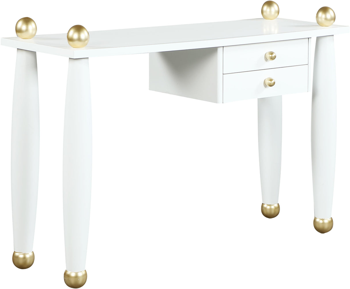 Etro White / Gold Desk/Console - galleria furniture outlet