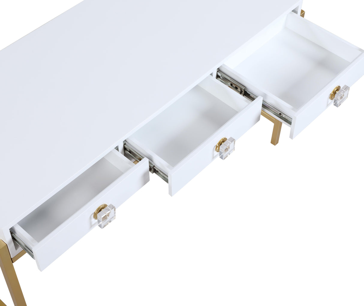 Abigail White / Gold Desk/Console - galleria furniture outlet