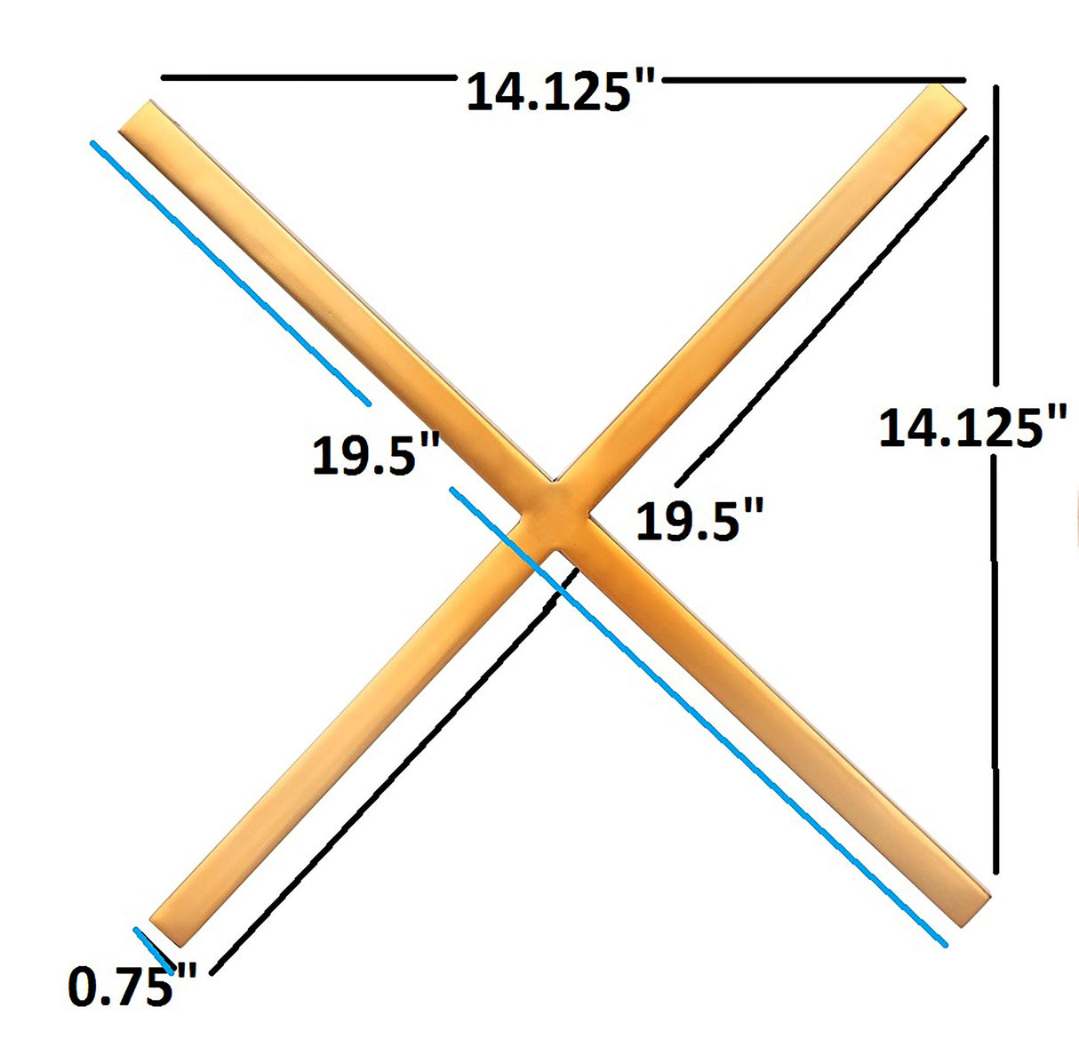 XOXO Gold Stainless Steel Wall Decor - galleria furniture outlet