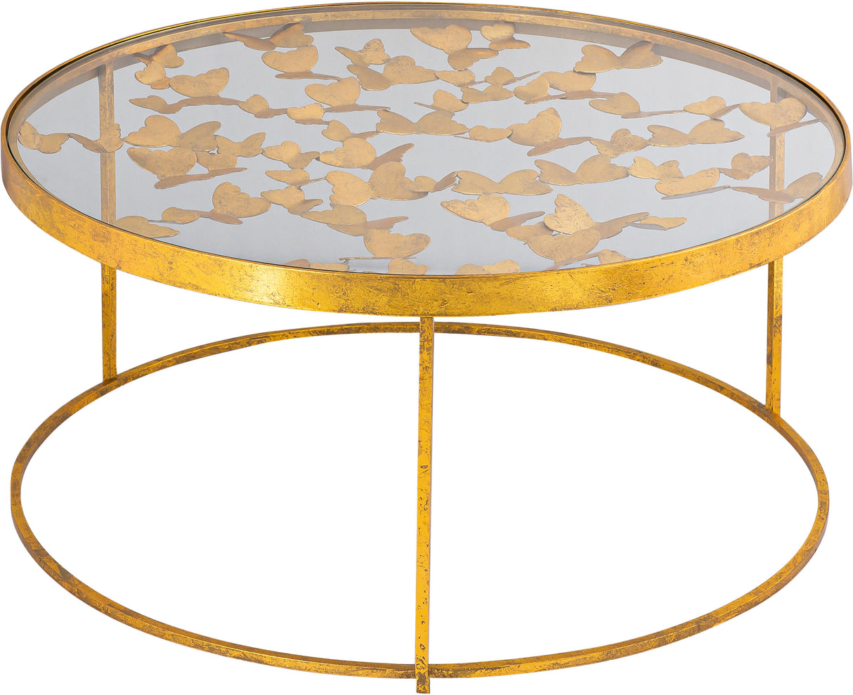 Butterfly Gold Coffee Table - galleria furniture outlet