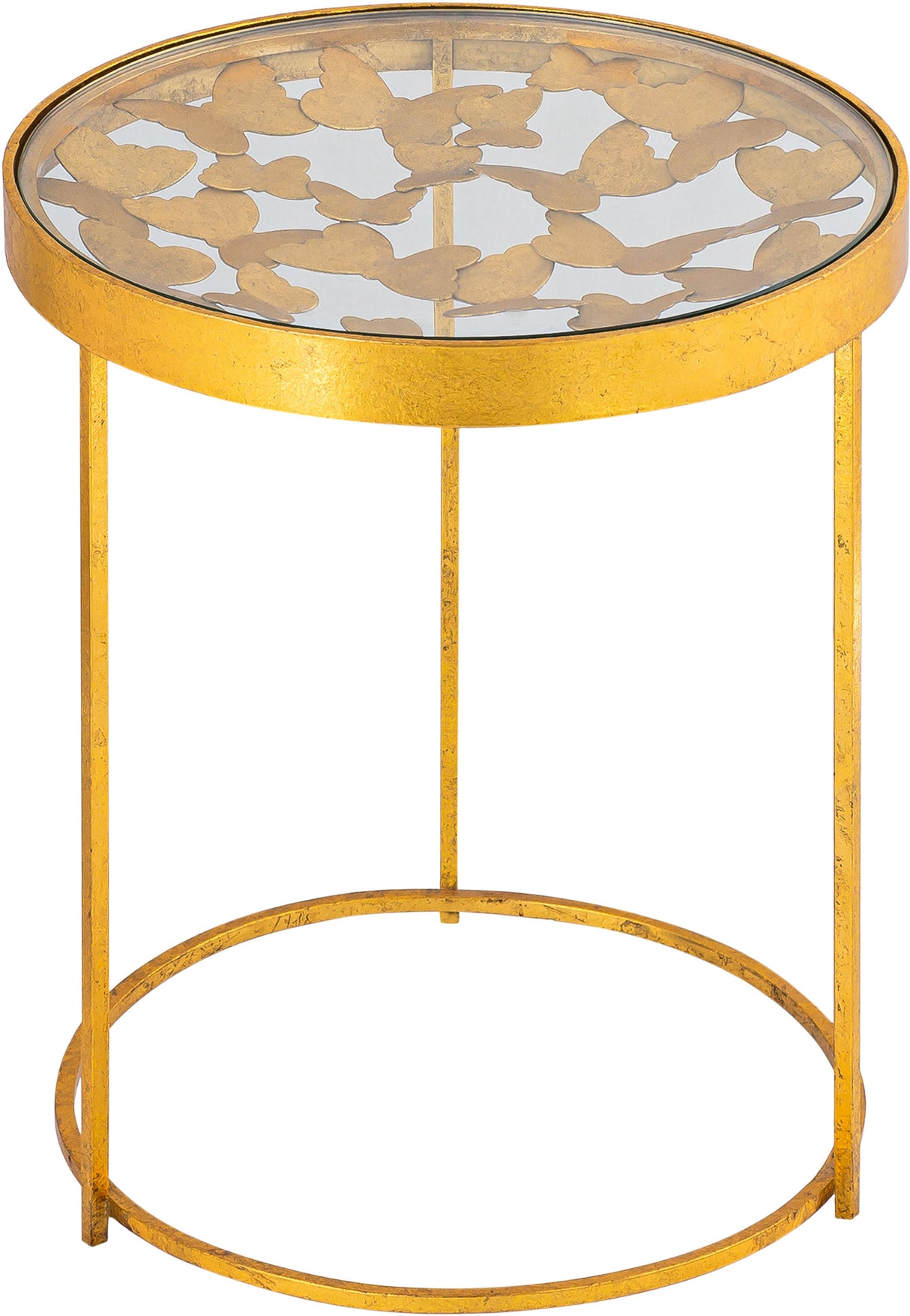 Butterfly Gold End Table - galleria furniture outlet