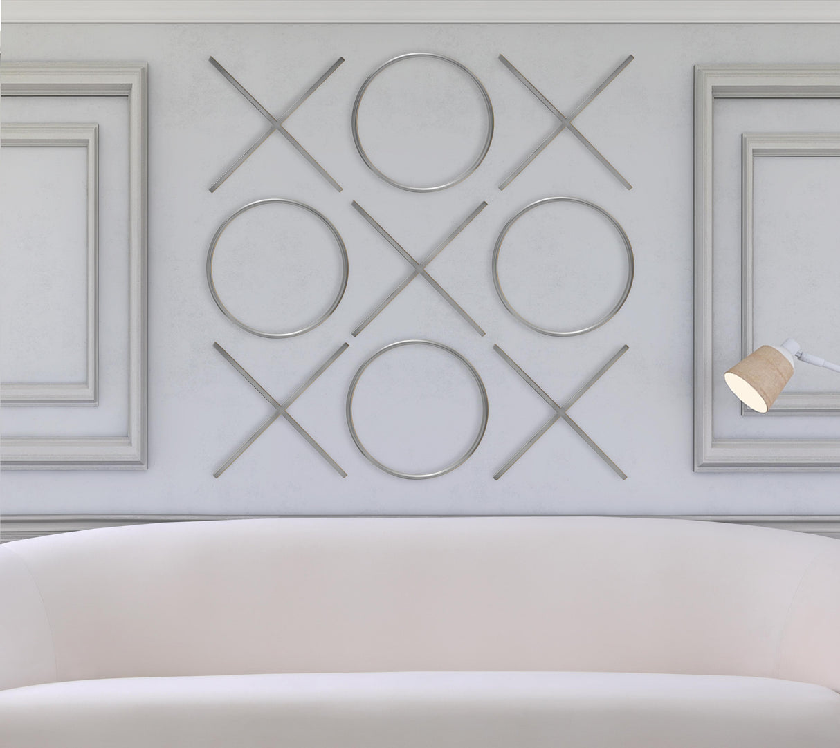 XOXO Chrome Stainless Steel Wall Decor - galleria furniture outlet