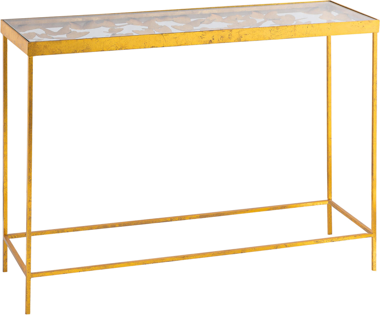 Butterfly Gold Console Table - galleria furniture outlet