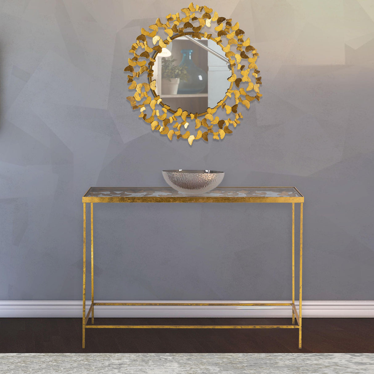 Butterfly Gold Mirror - galleria furniture outlet