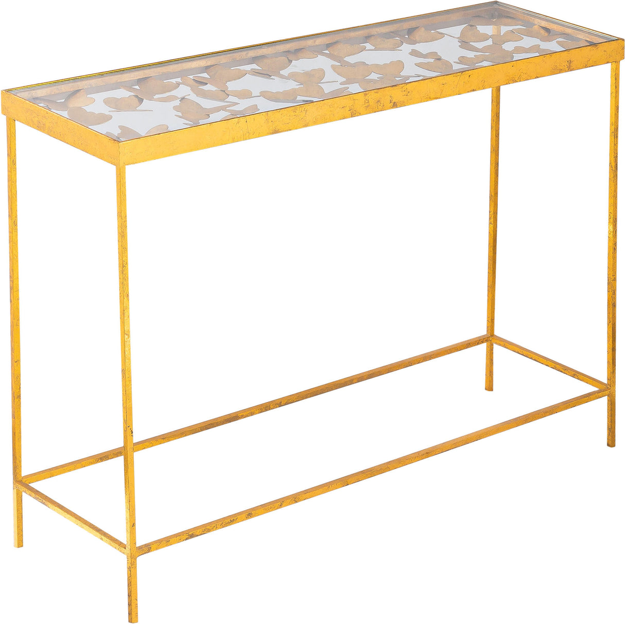 Butterfly Gold Console Table - galleria furniture outlet