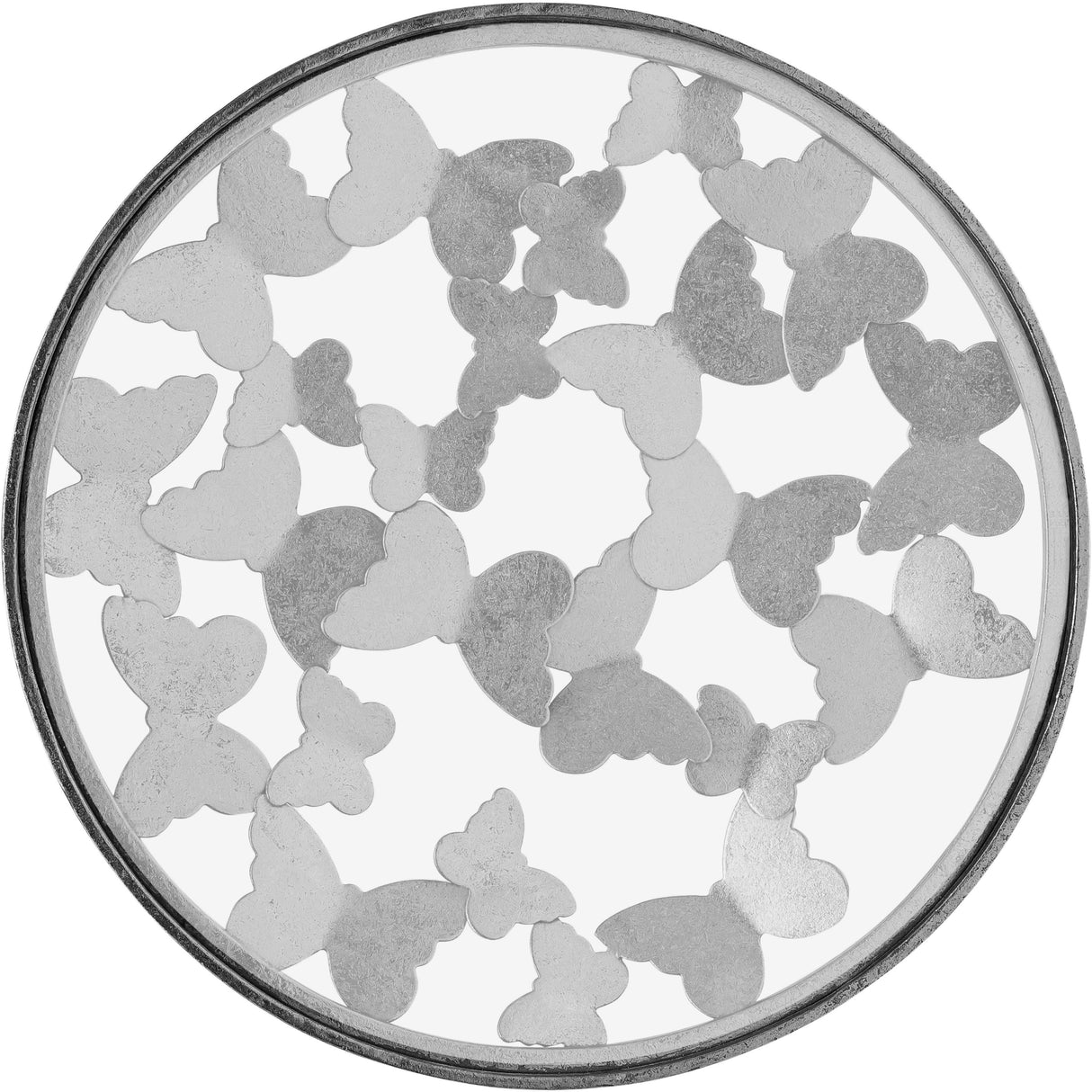 Butterfly Silver End Table - galleria furniture outlet