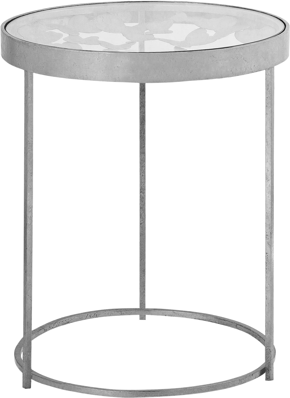 Butterfly Silver End Table - galleria furniture outlet