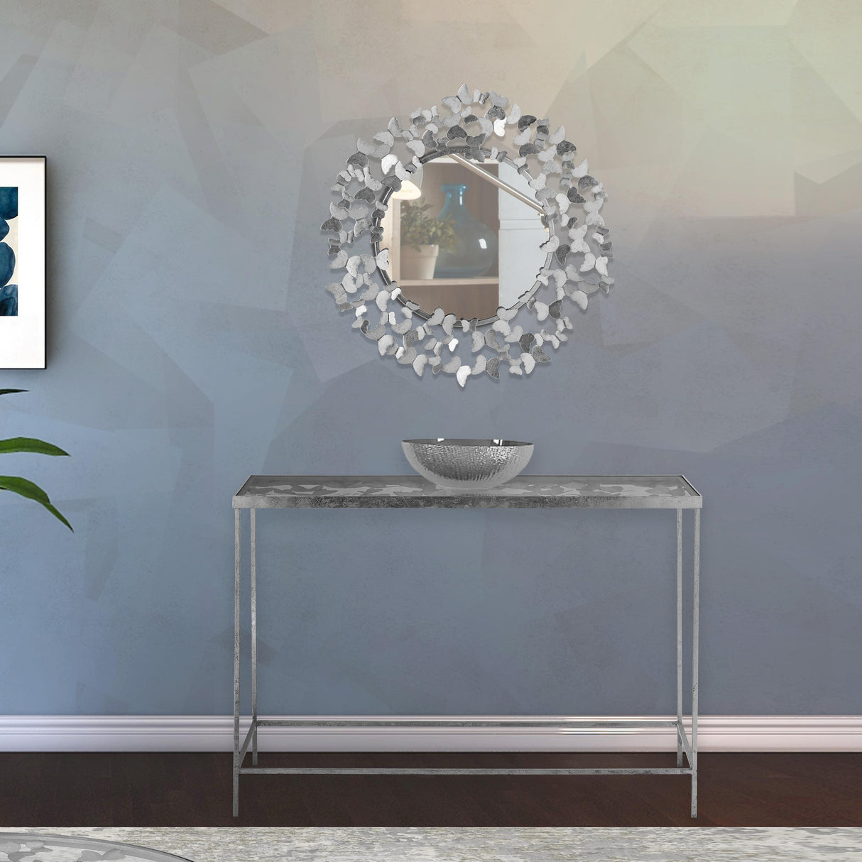 Butterfly Silver Console Table