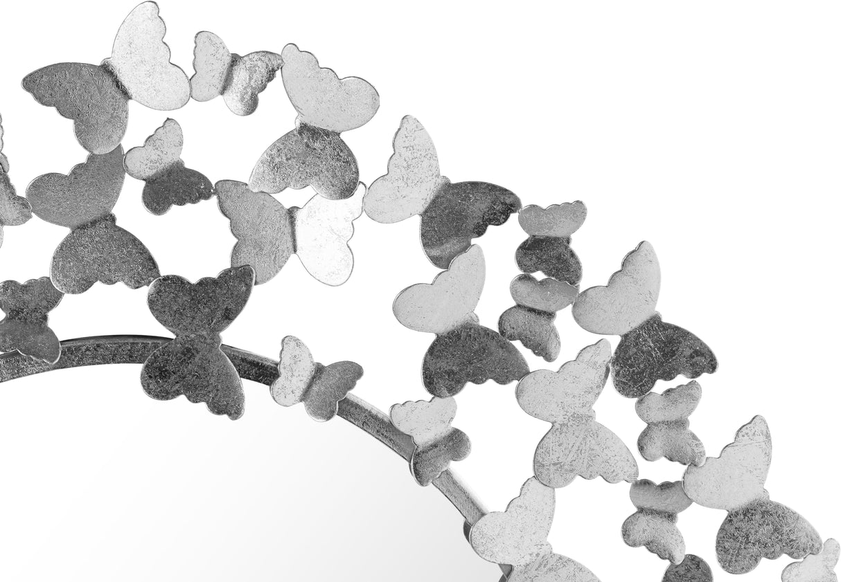 Butterfly Silver Mirror - galleria furniture outlet