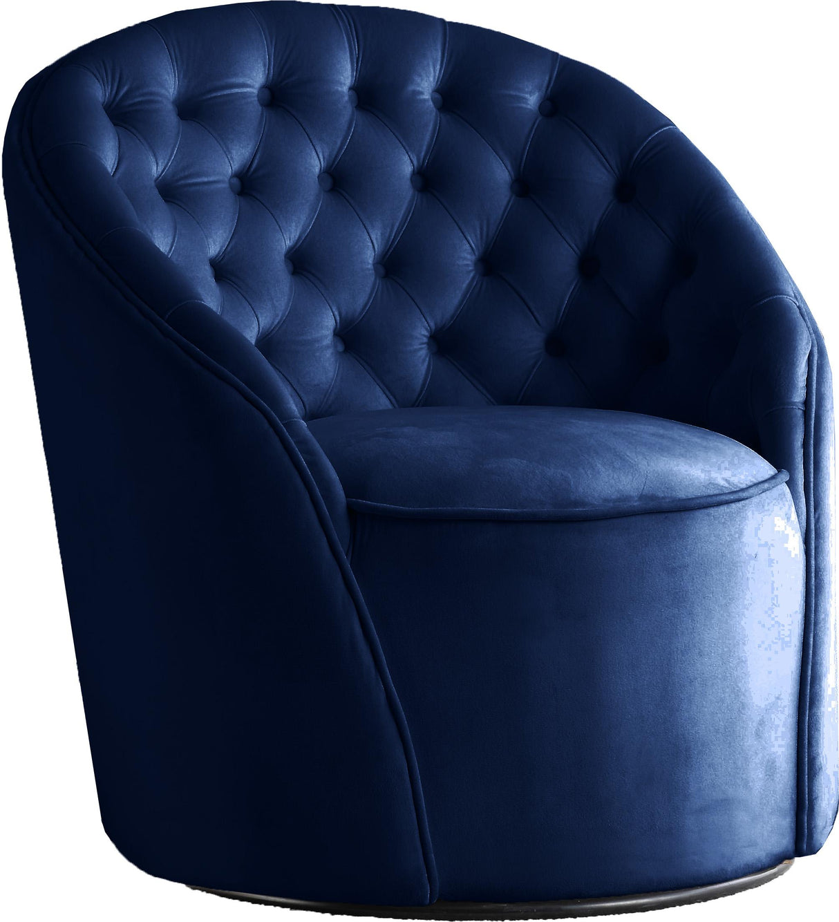 Alessio Navy Velvet Accent Chair - galleria furniture outlet