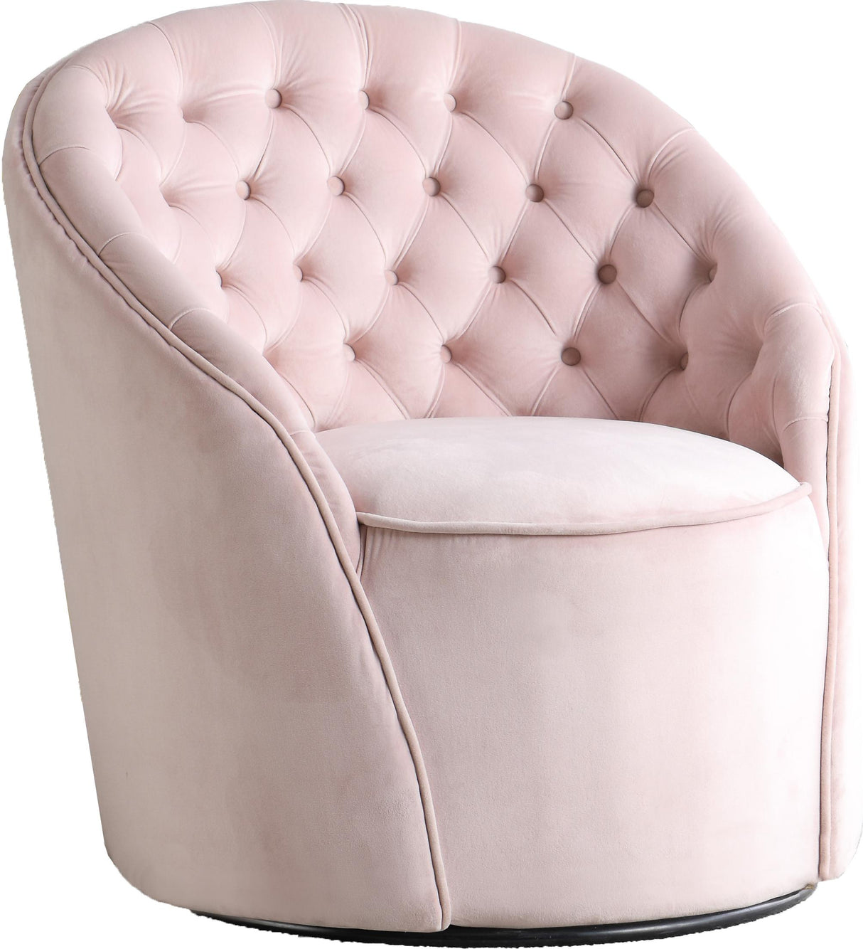 Alessio Pink Velvet Accent Chair - galleria furniture outlet