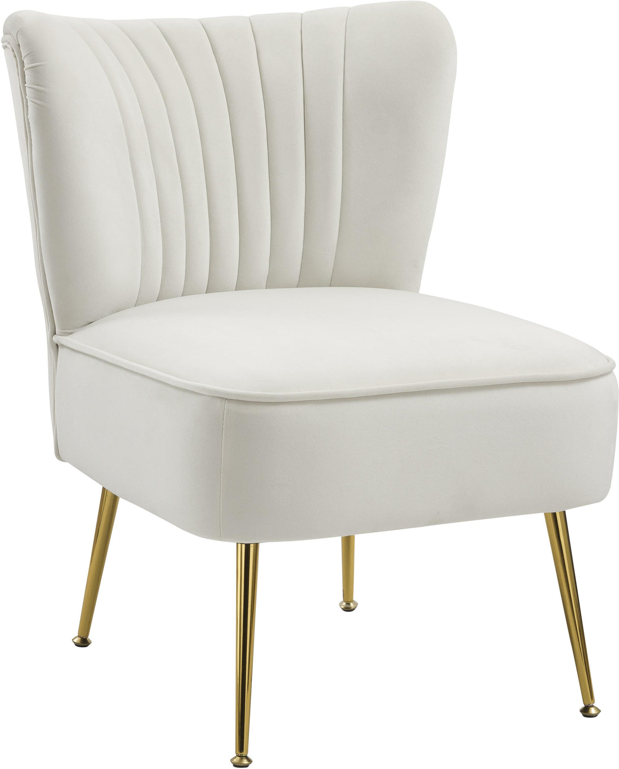 Tess Cream Velvet Accent Chair - galleria furniture outlet