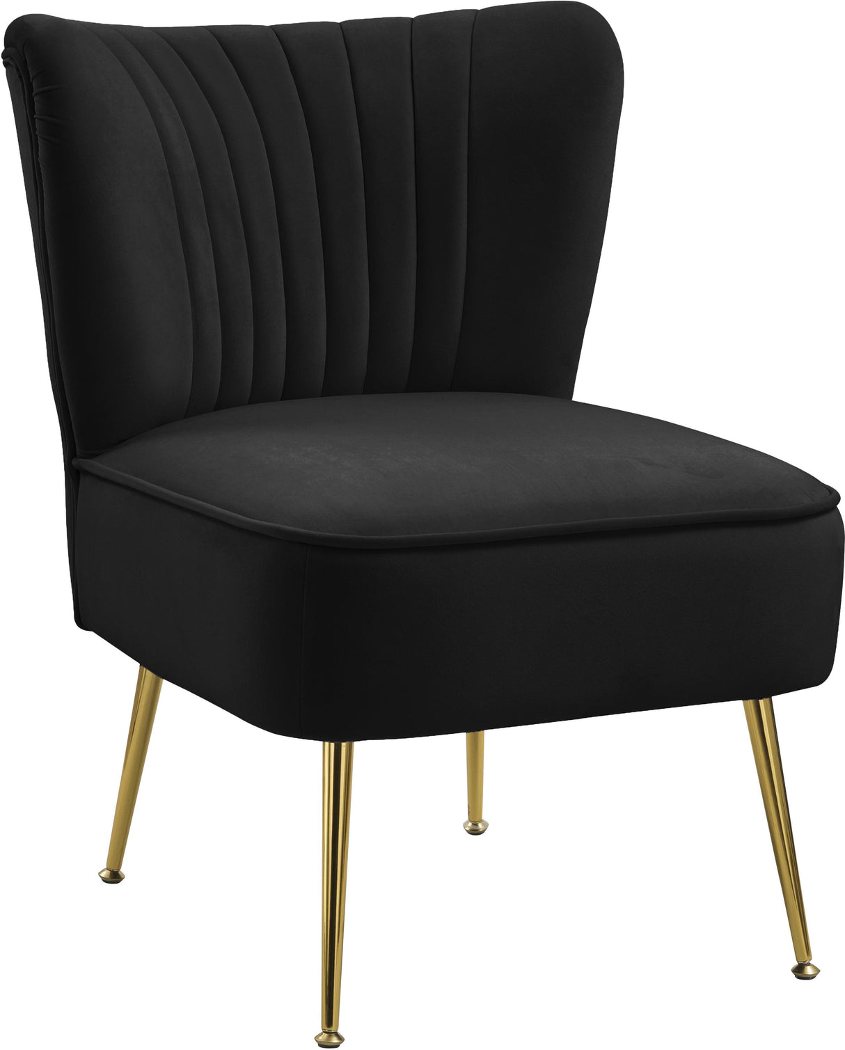 Tess Black Velvet Accent Chair - galleria furniture outlet