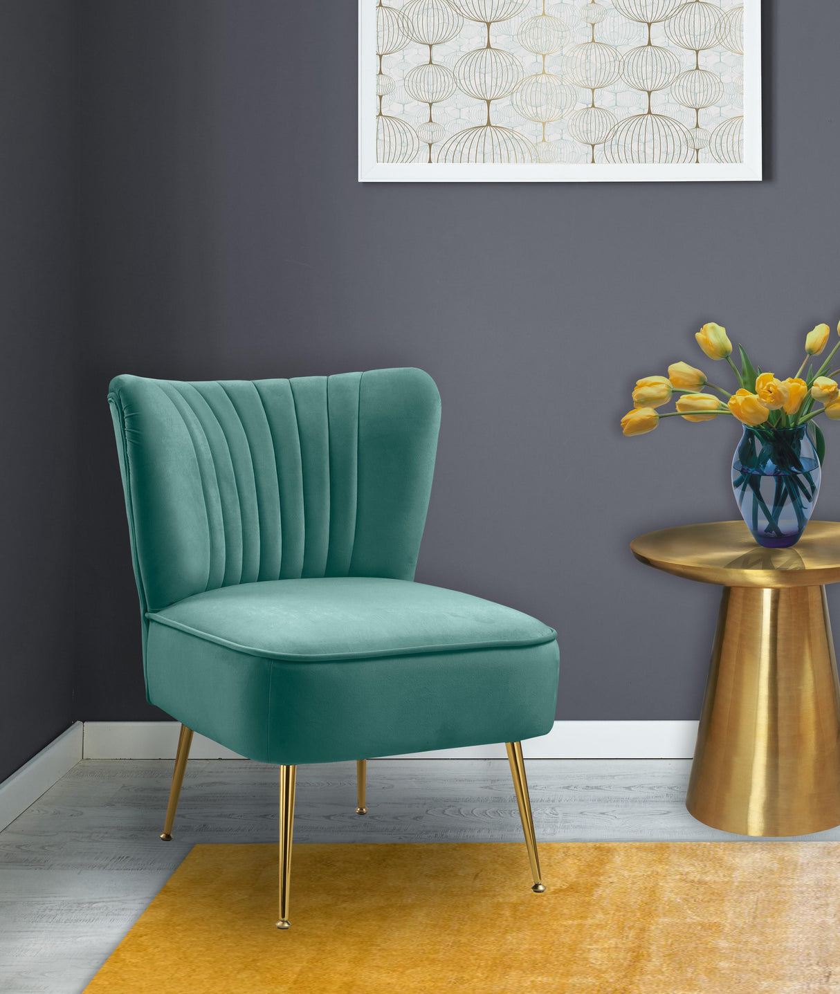 Tess Mint Velvet Accent Chair - galleria furniture outlet