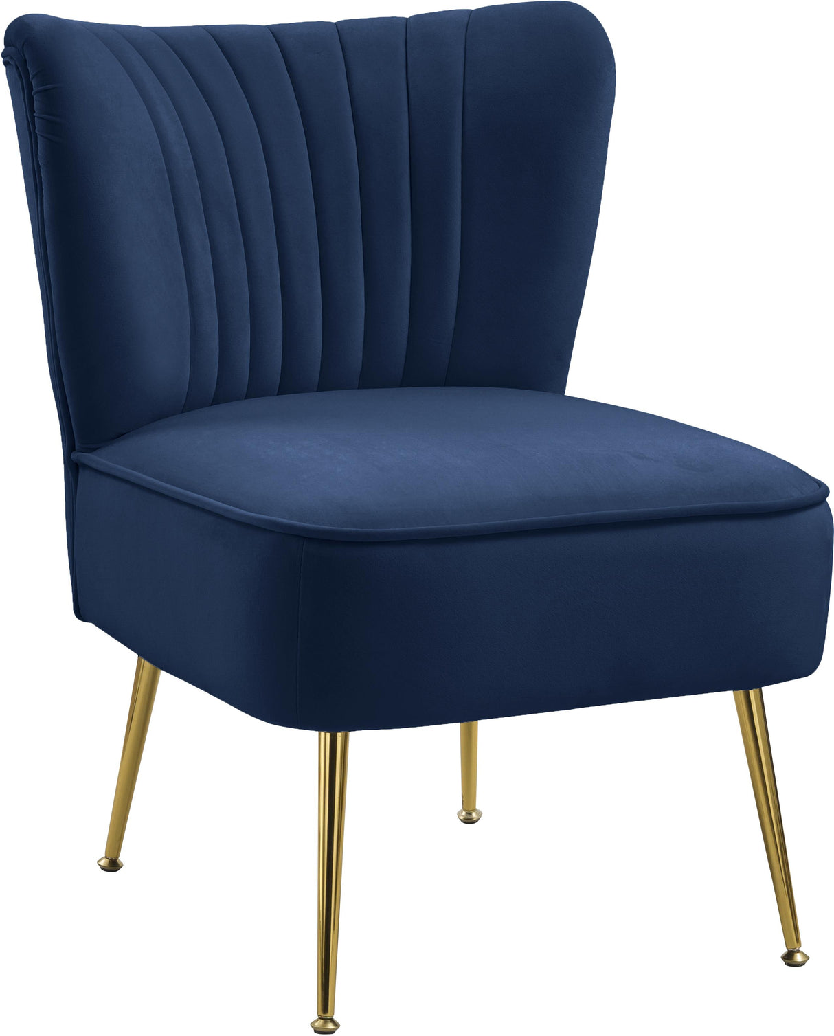 Tess Navy Velvet Accent Chair - galleria furniture outlet