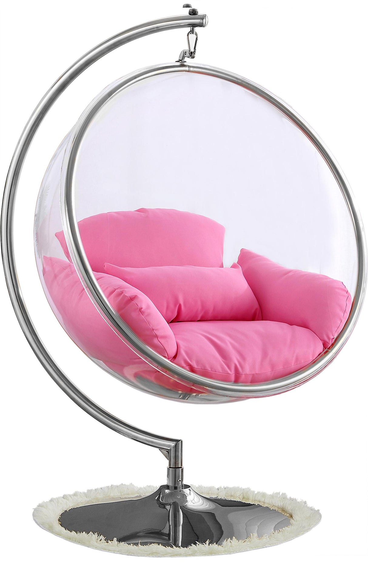 Luna Pink Durable Fabric Acrylic Swing Chair - galleria furniture outlet