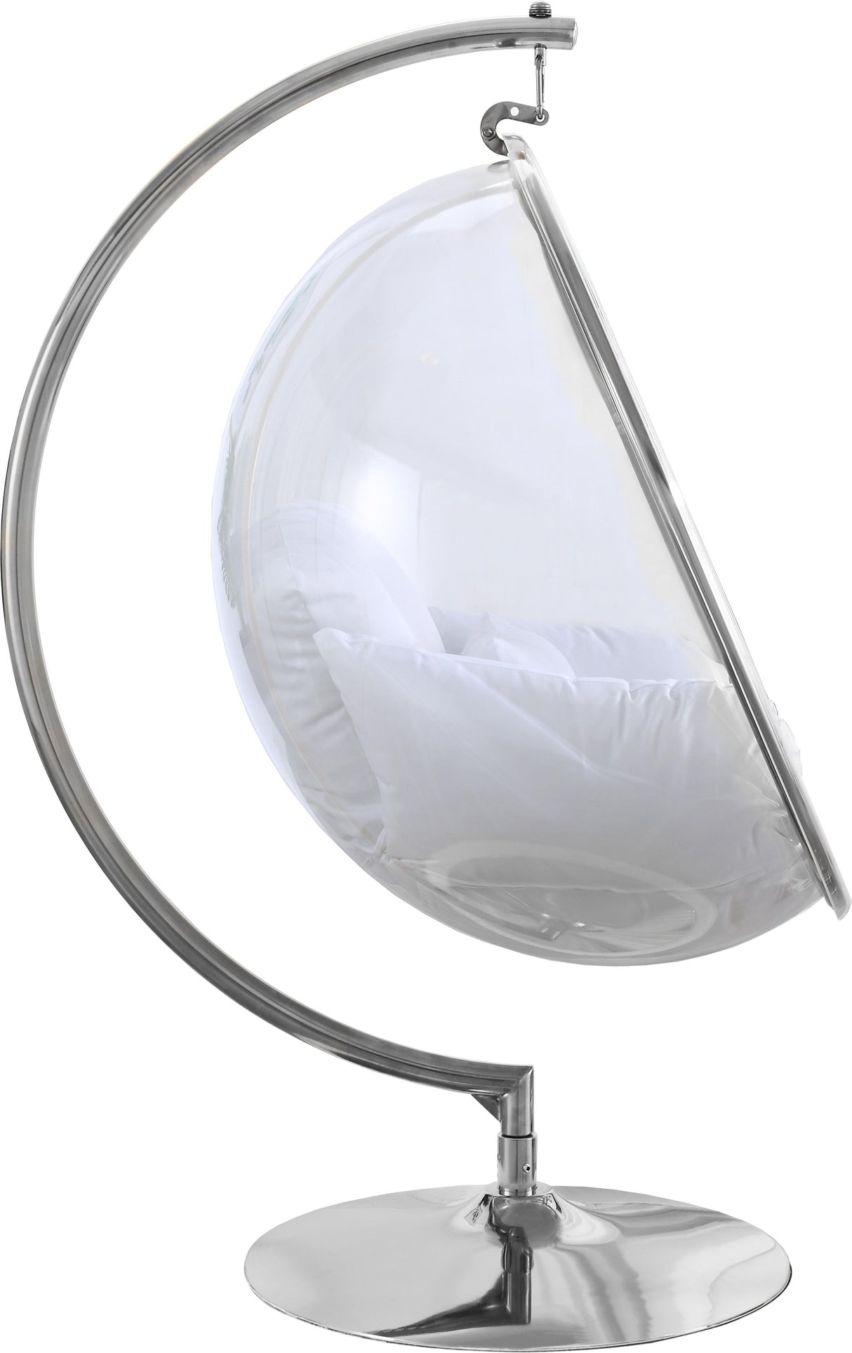 Luna White Durable Fabric Acrylic Swing Chair - galleria furniture outlet