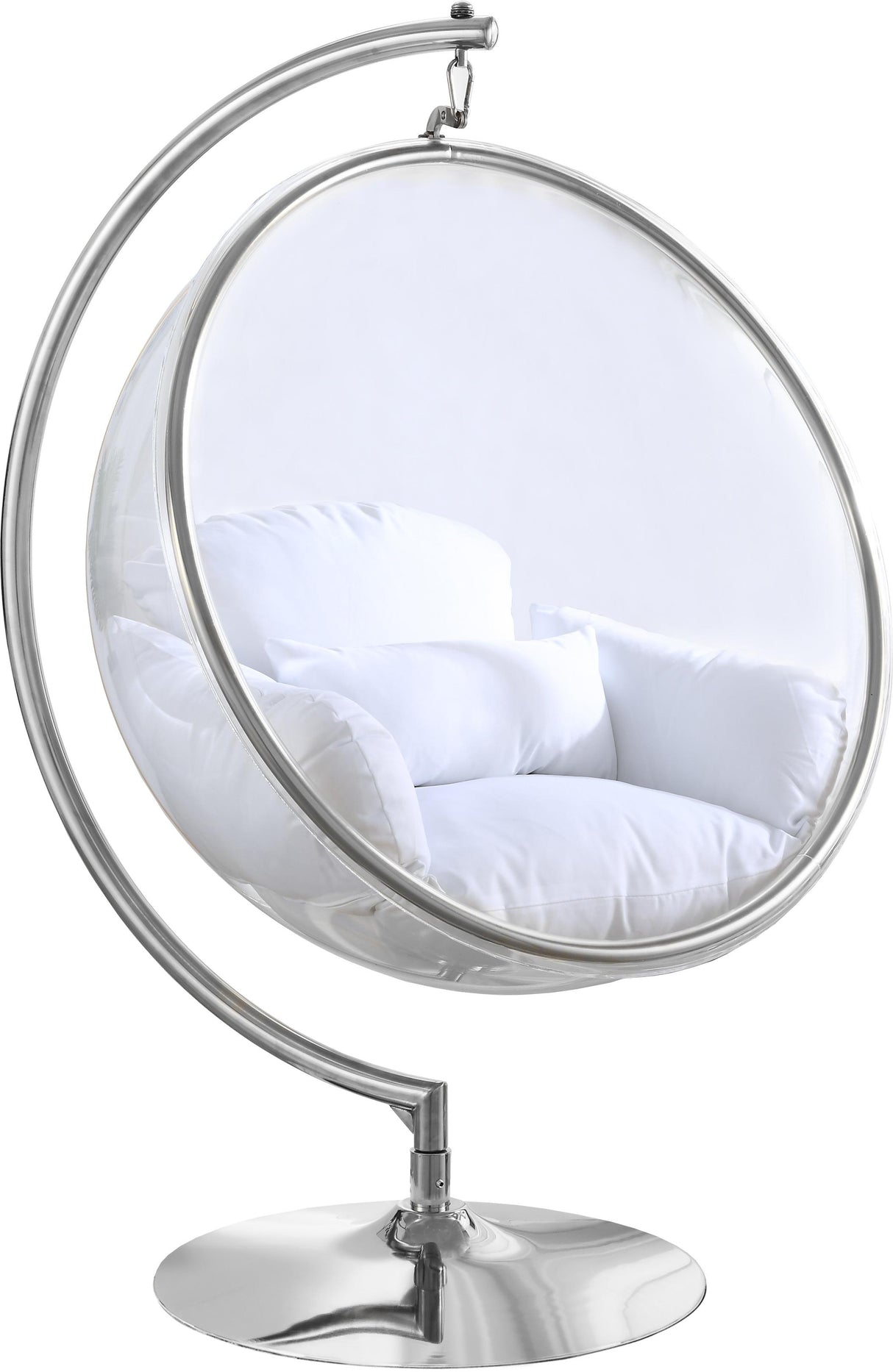 Luna White Durable Fabric Acrylic Swing Chair - galleria furniture outlet