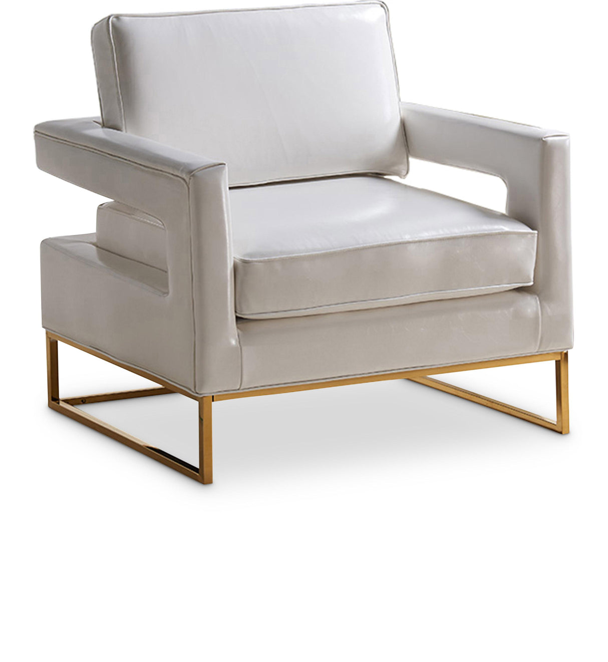 Amelia White Faux Leather Accent Chair - galleria furniture outlet