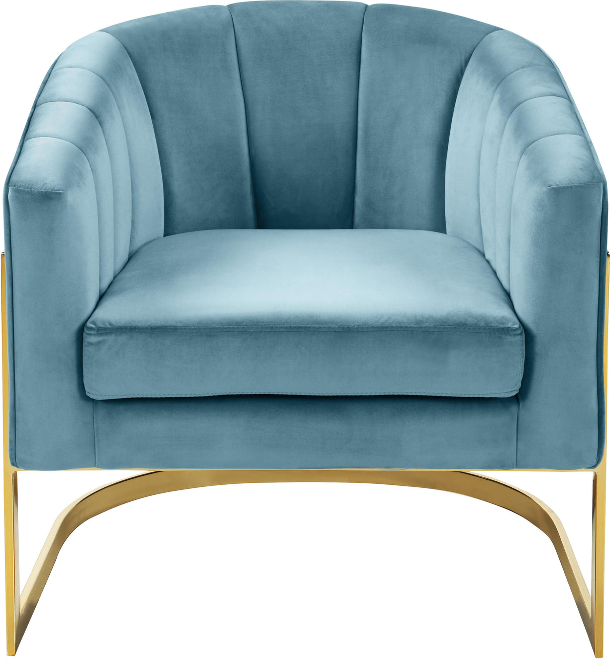 Carter Aqua Velvet Accent Chair - galleria furniture outlet