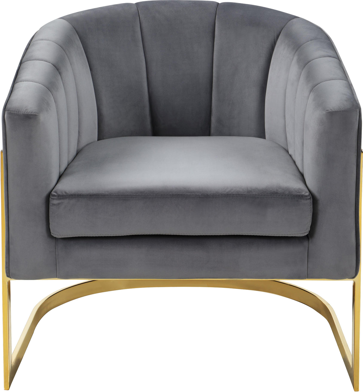 Carter Grey Velvet Accent Chair - galleria furniture outlet