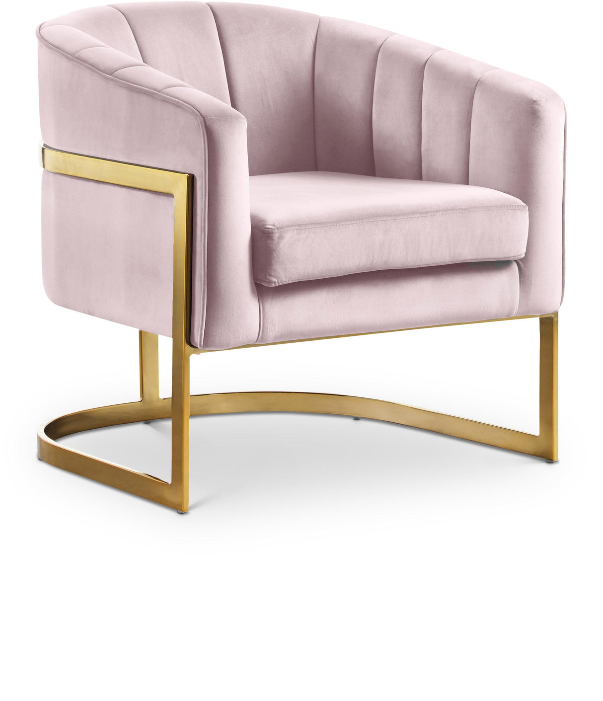 Carter Pink Velvet Accent Chair - galleria furniture outlet
