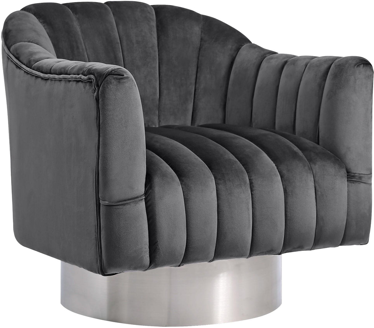 Farrah Grey Velvet Accent Chair - galleria furniture outlet