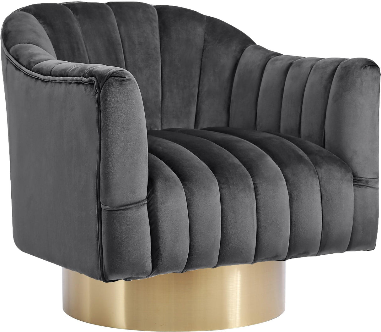 Farrah Grey Velvet Accent Chair - galleria furniture outlet