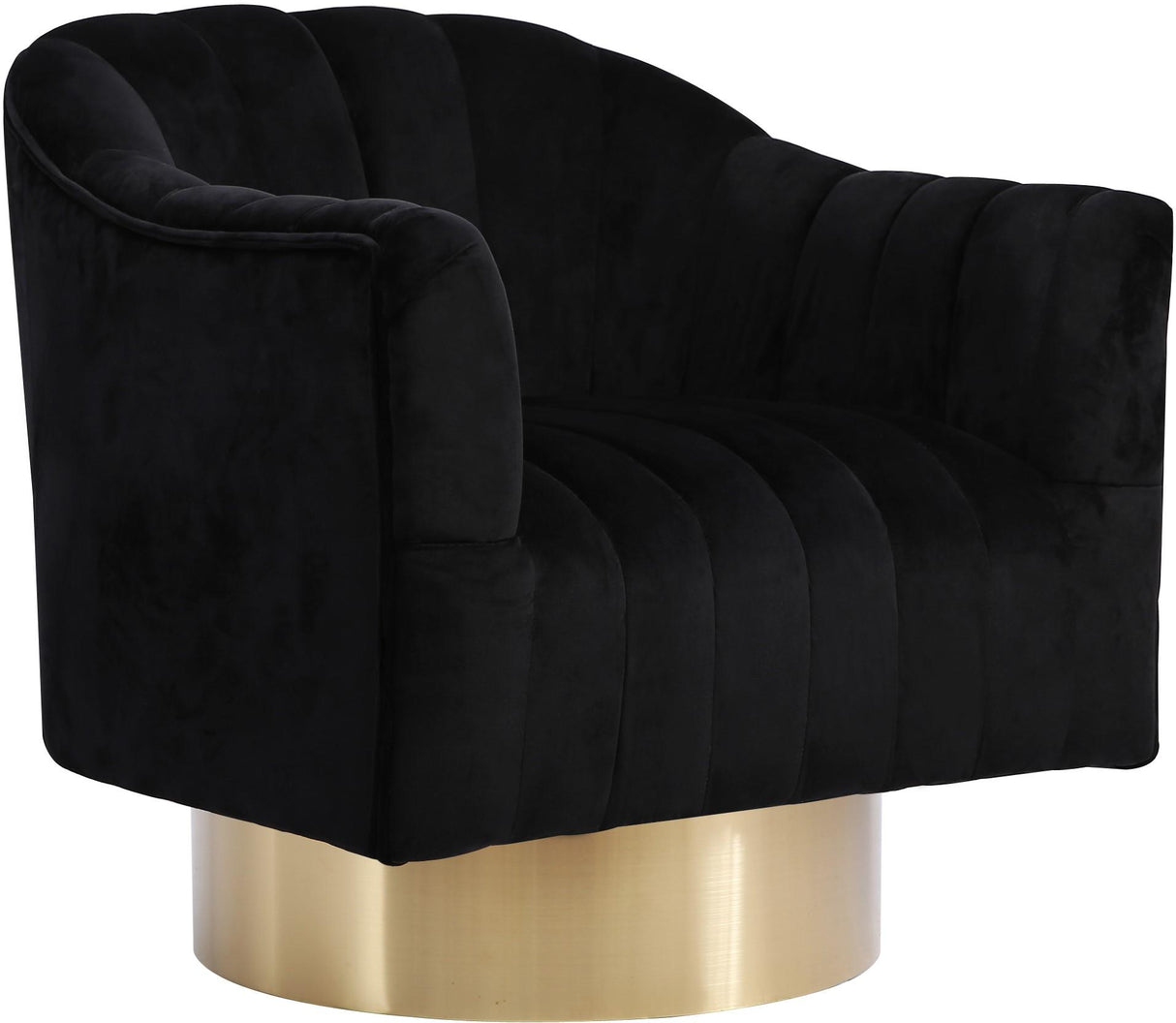 Farrah Black Velvet Accent Chair - galleria furniture outlet