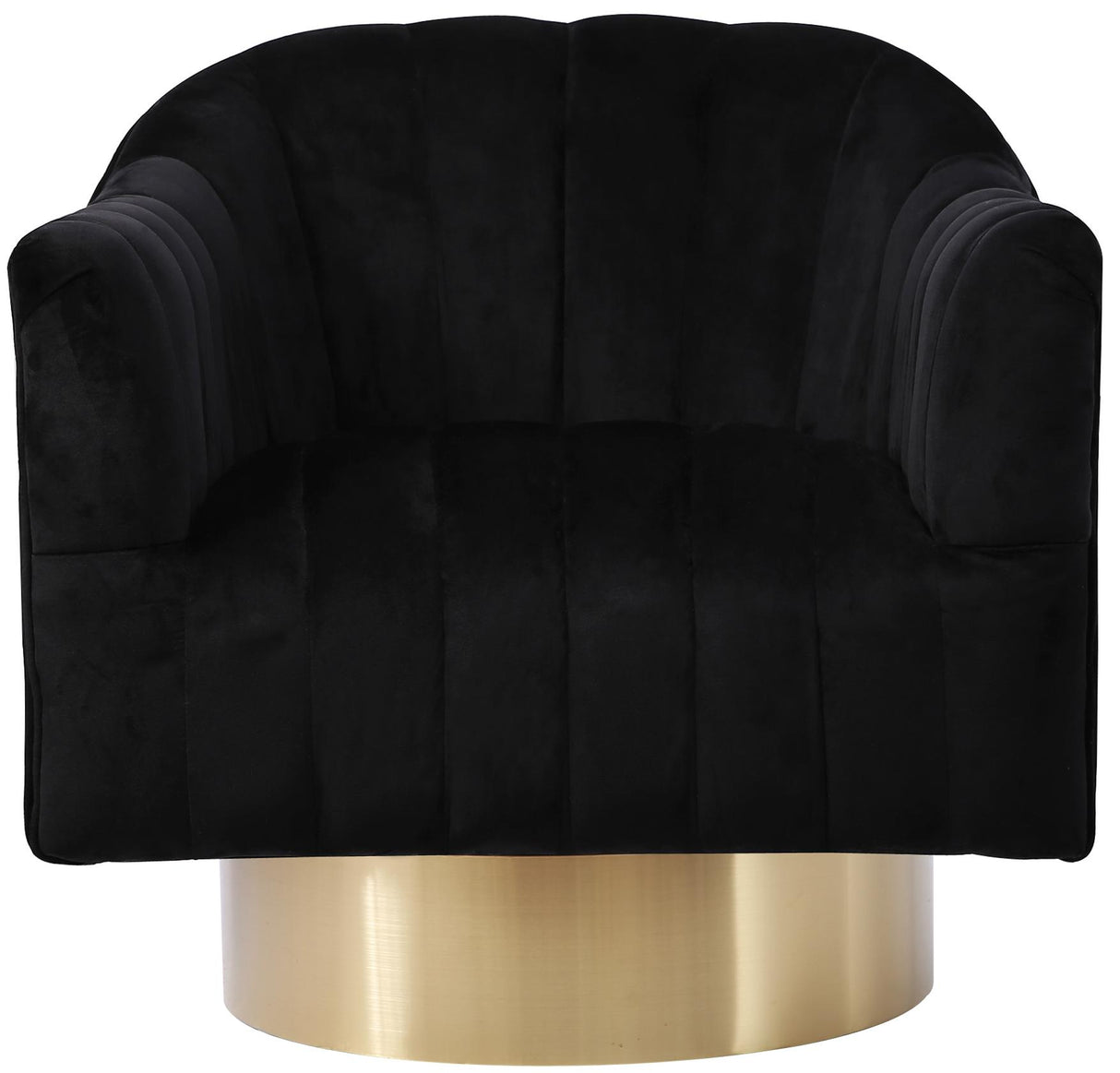 Farrah Black Velvet Accent Chair - galleria furniture outlet