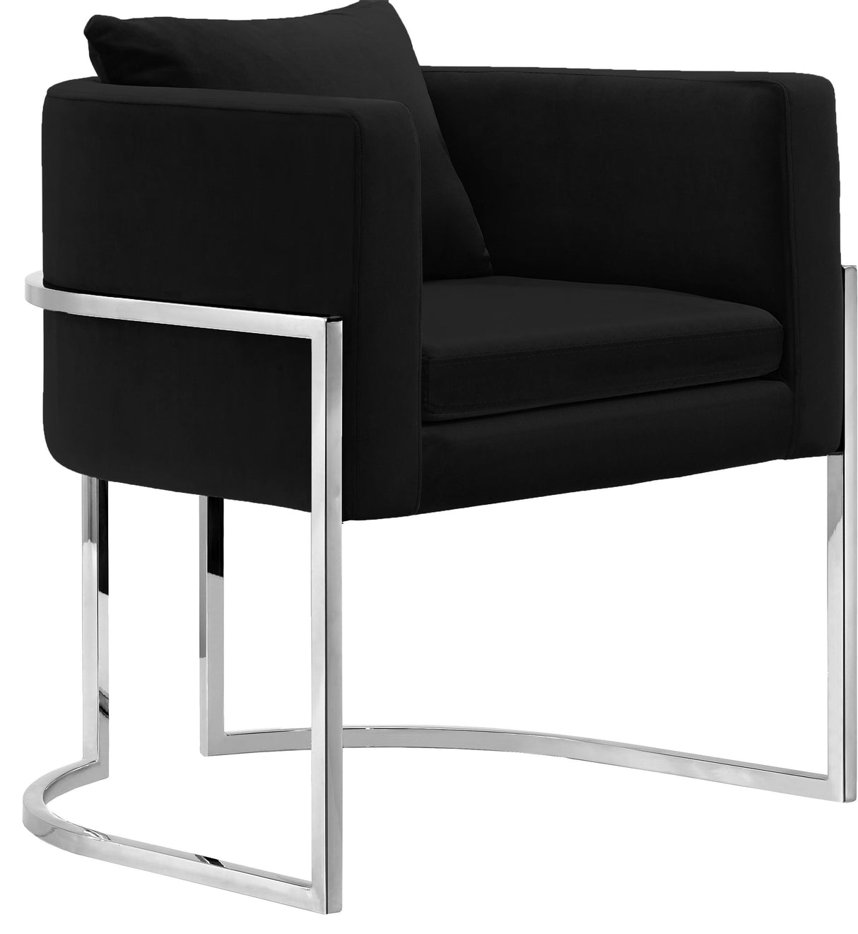 Pippa Black Velvet Accent Chair - galleria furniture outlet