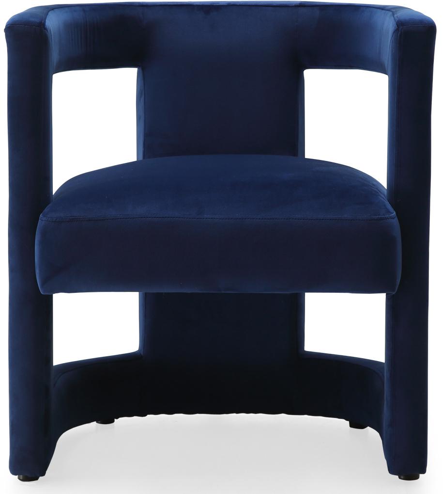 Blair Navy Velvet Accent Chair - galleria furniture outlet