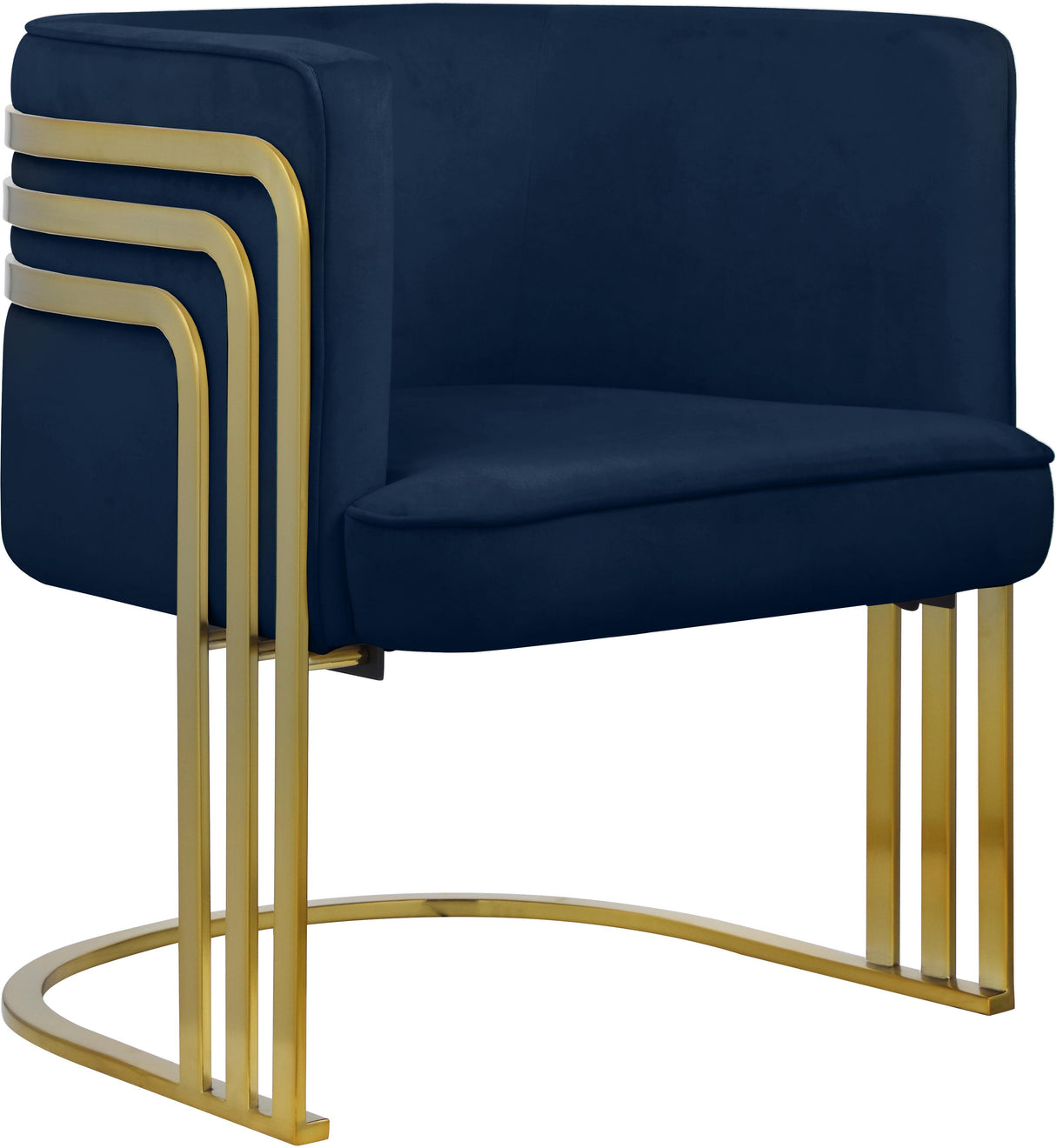 Rays Navy Velvet Accent Chair