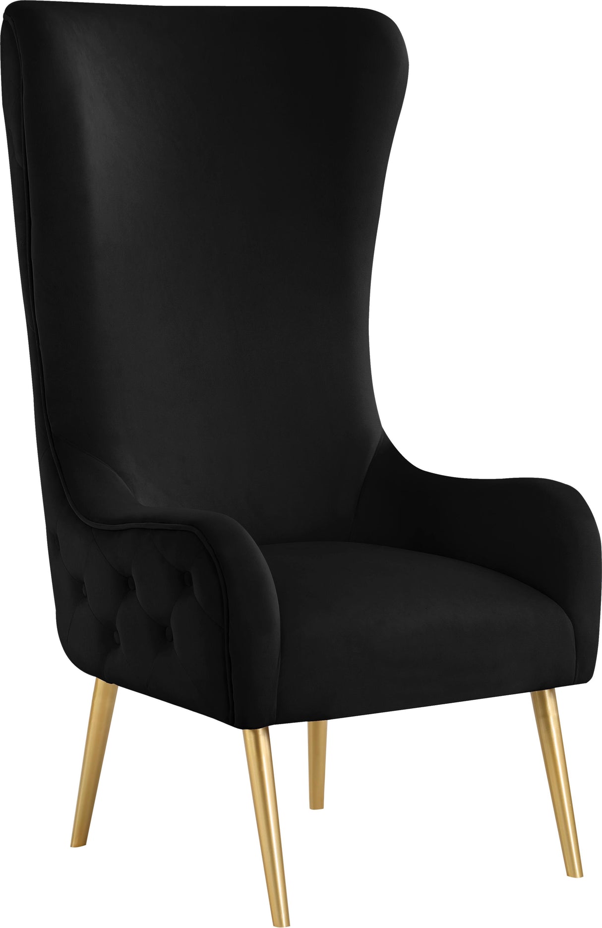 Alexander Black Velvet Accent Chair - galleria furniture outlet