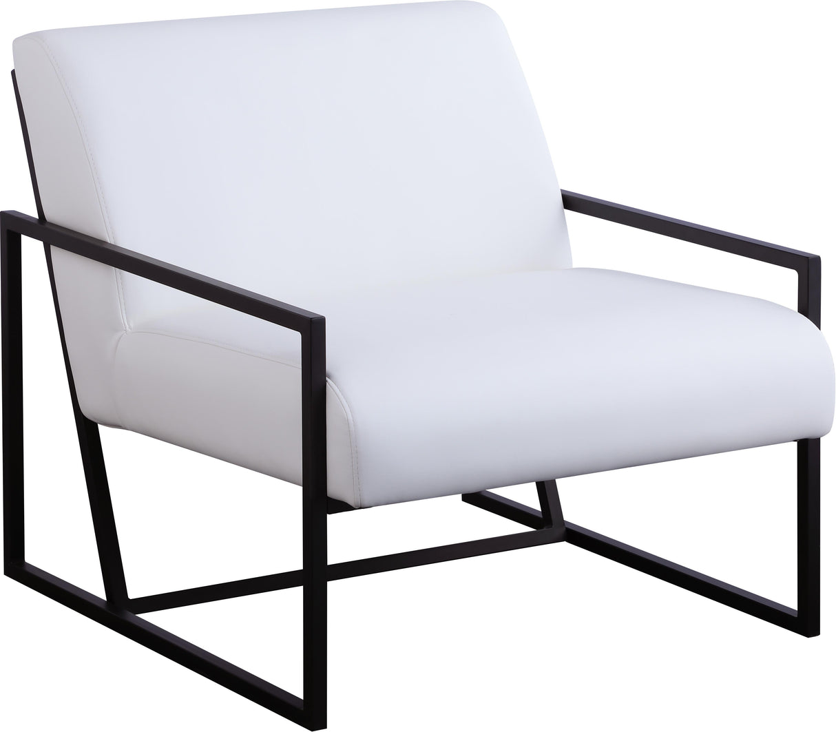 Industry White Faux Leather Accent Chair - galleria furniture outlet