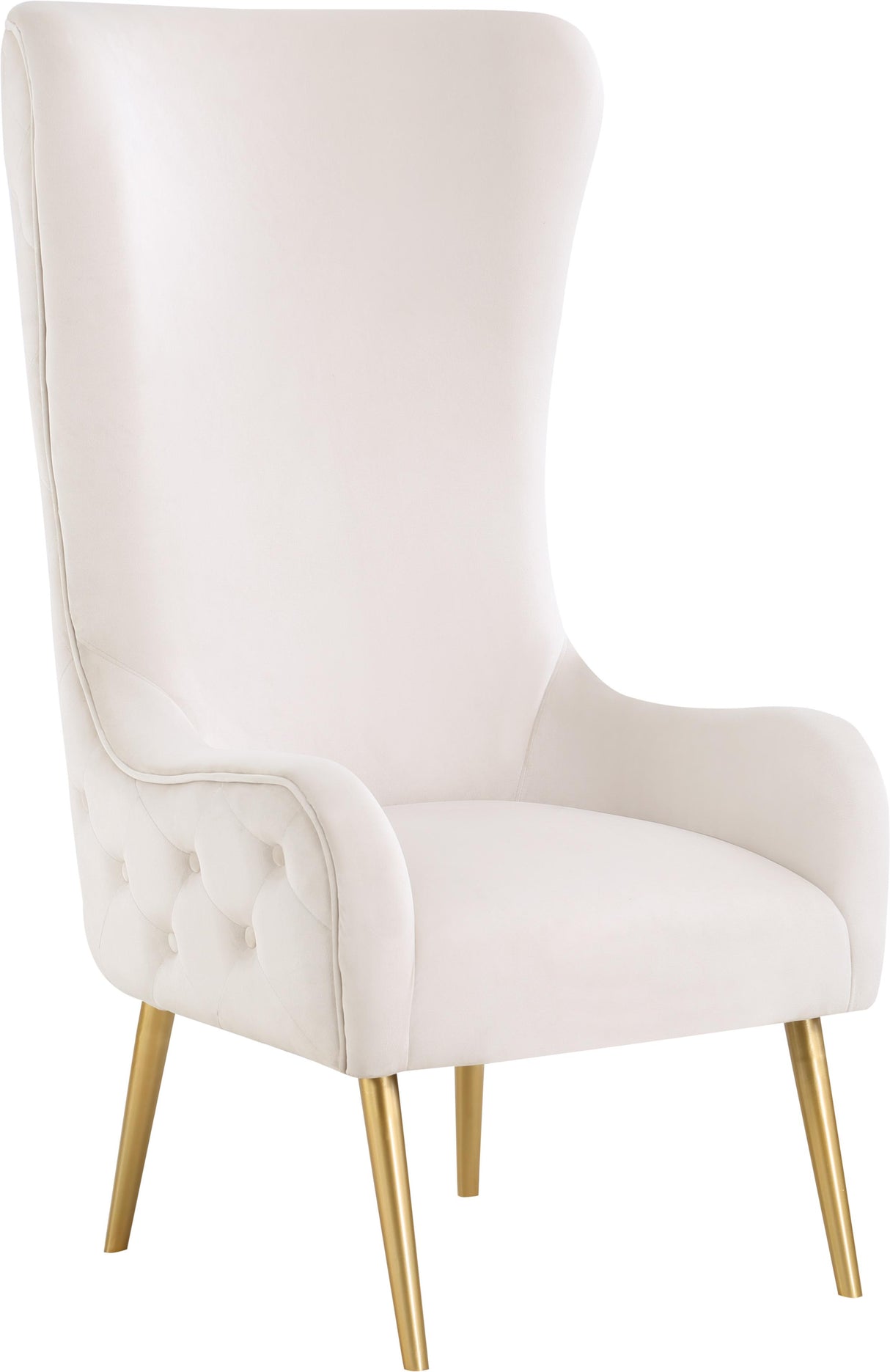 Alexander Cream Velvet Accent Chair - galleria furniture outlet