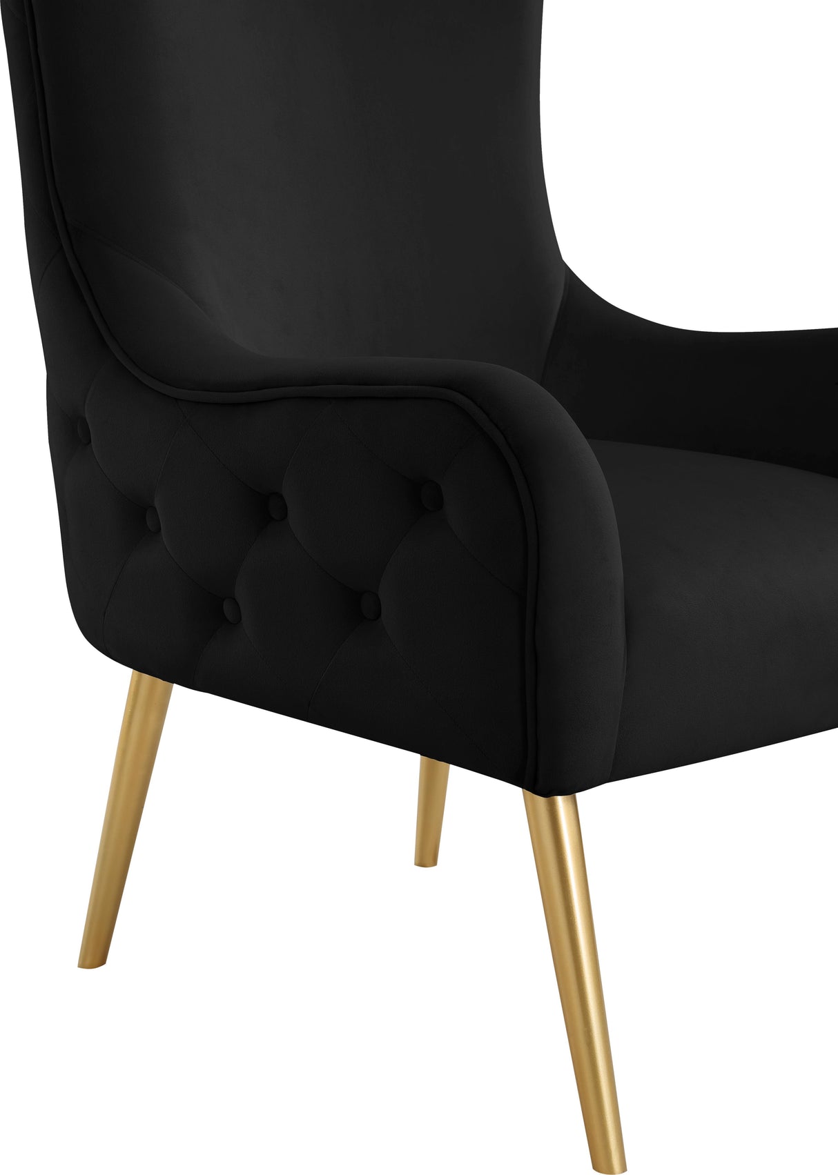 Alexander Black Velvet Accent Chair - galleria furniture outlet