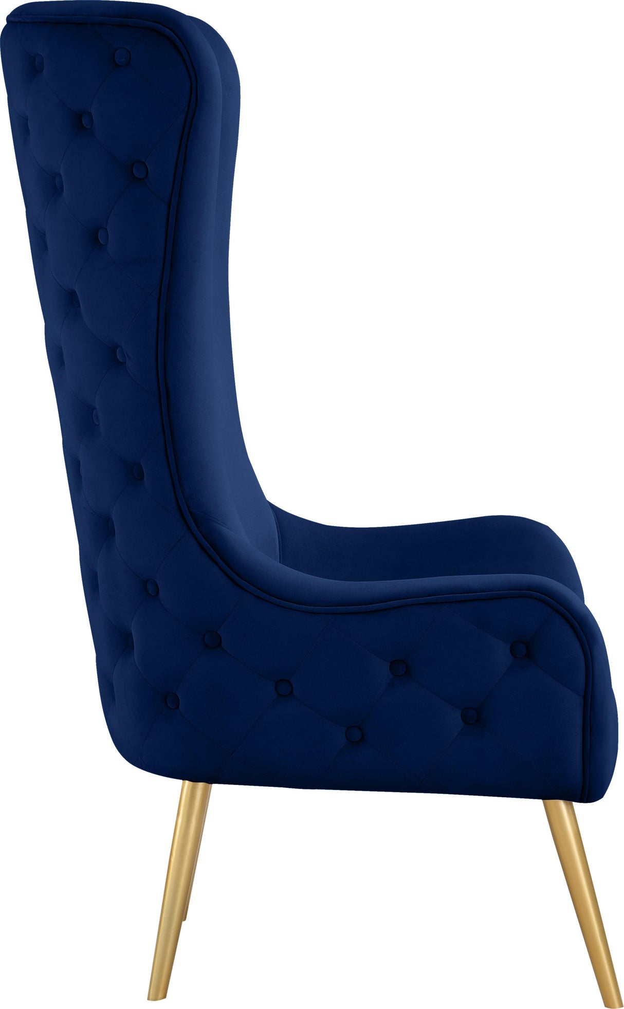 Alexander Navy Velvet Accent Chair - galleria furniture outlet