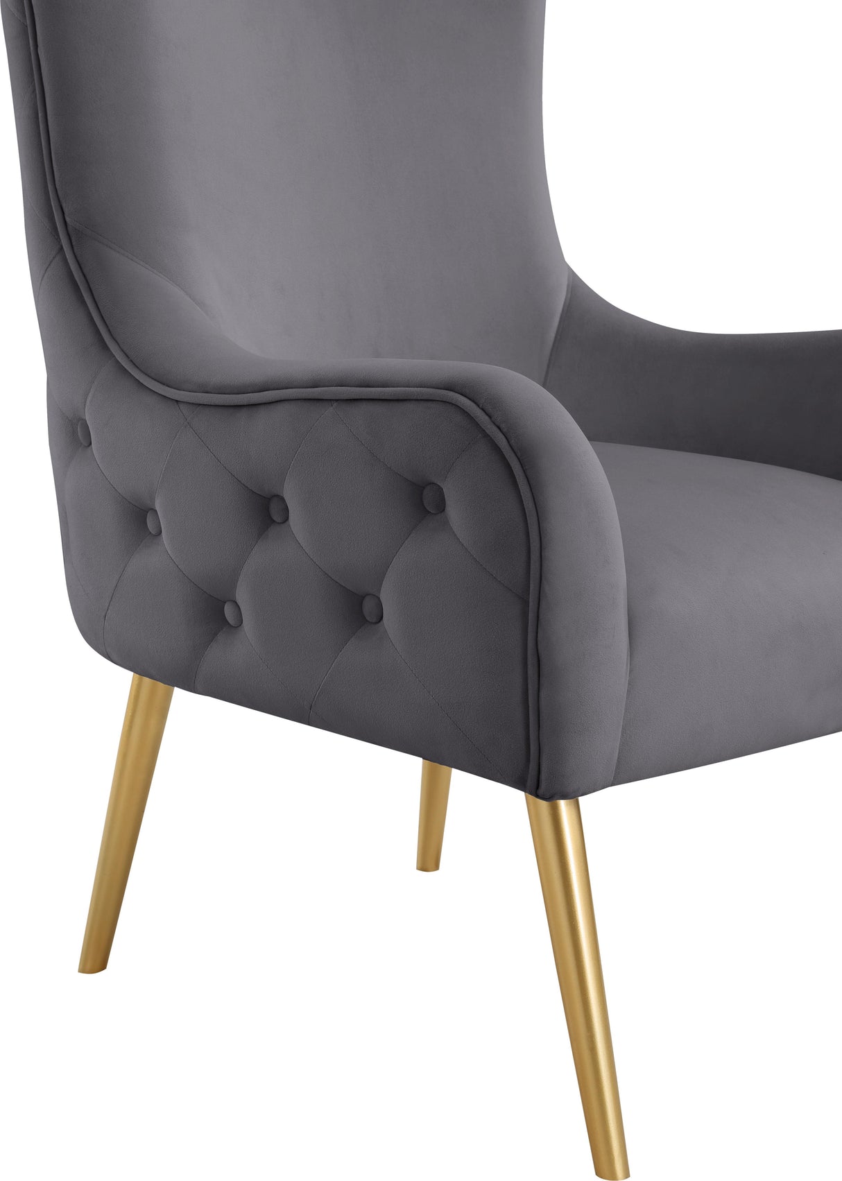 Alexander Grey Velvet Accent Chair - galleria furniture outlet