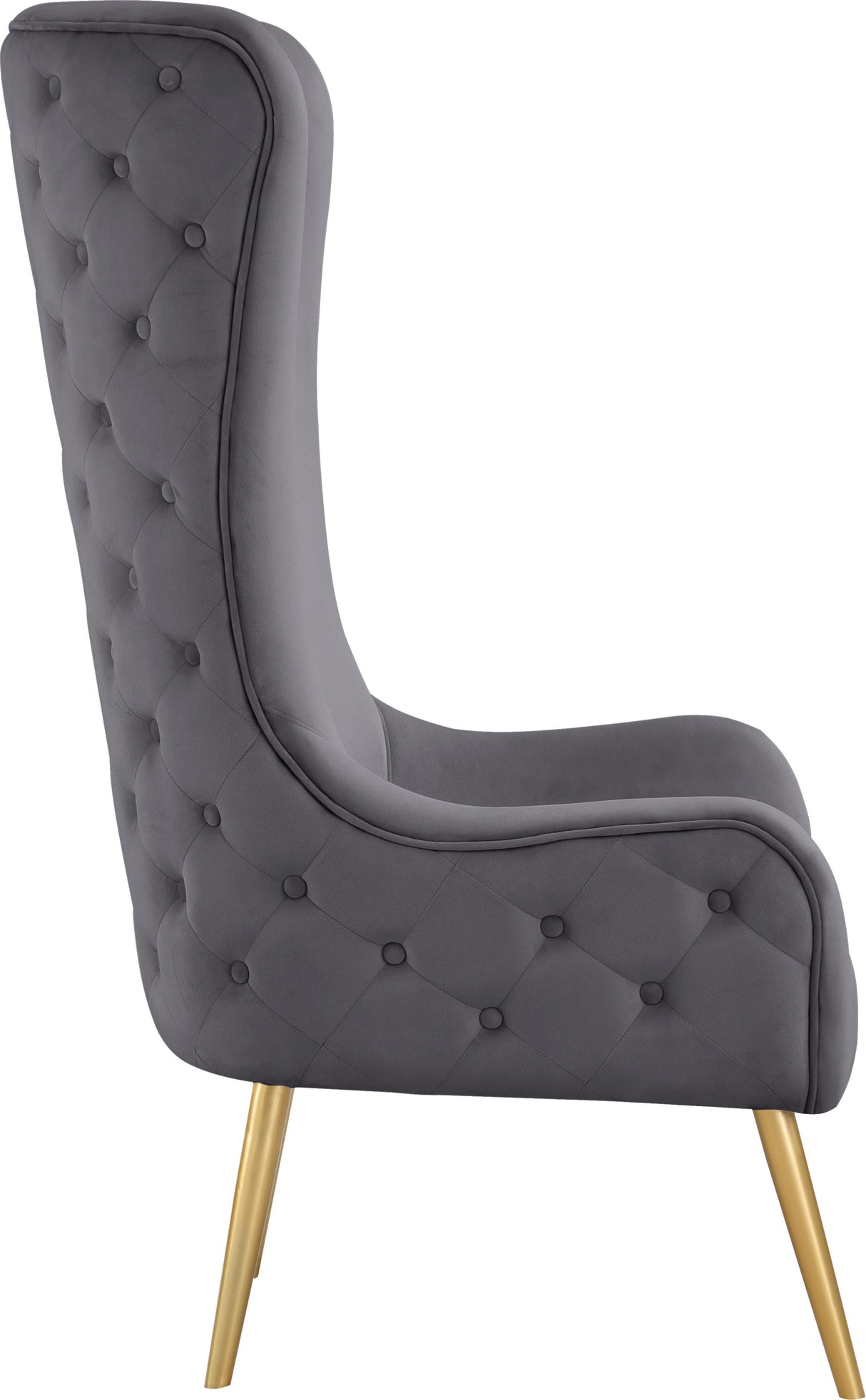 Alexander Grey Velvet Accent Chair - galleria furniture outlet