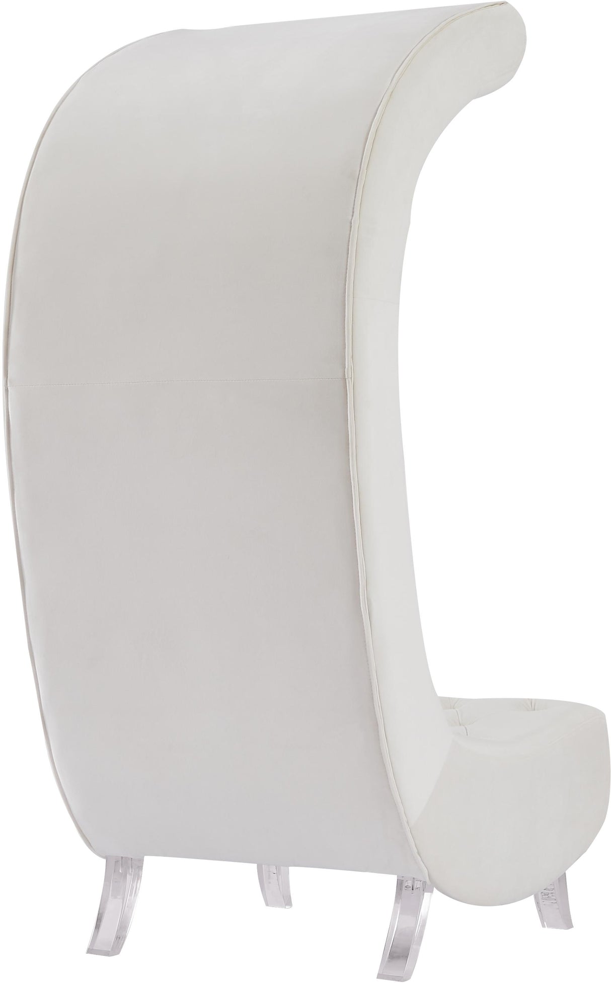 Crescent Cream Velvet Accent Chair - galleria furniture outlet