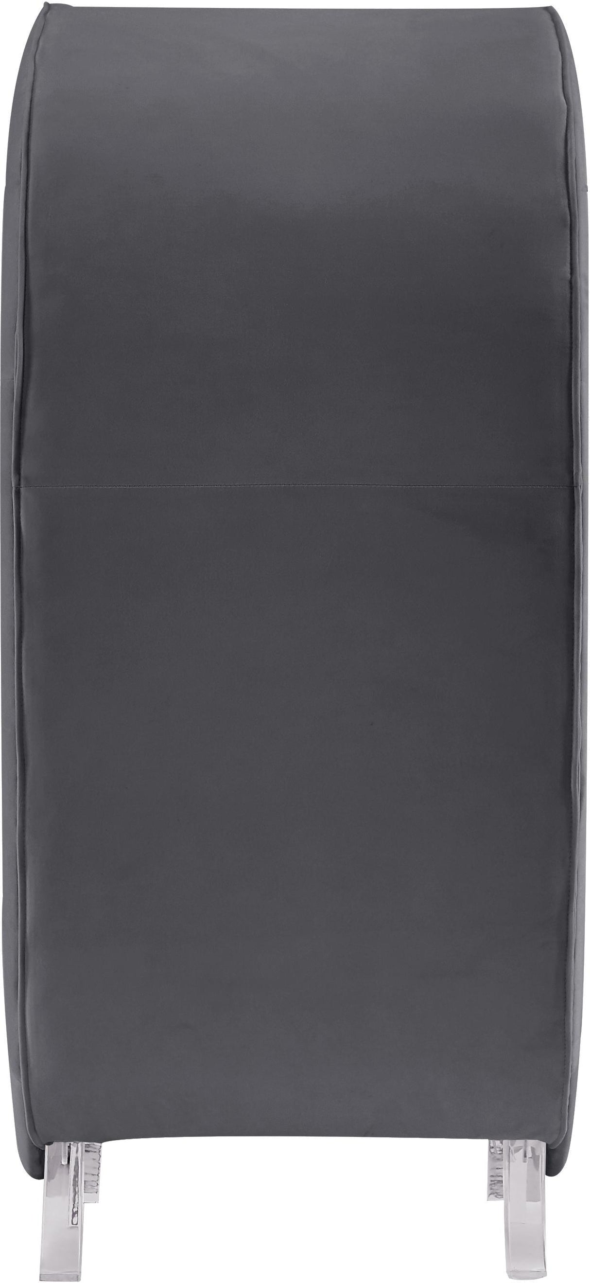 Crescent Grey Velvet Accent Chair - galleria furniture outlet