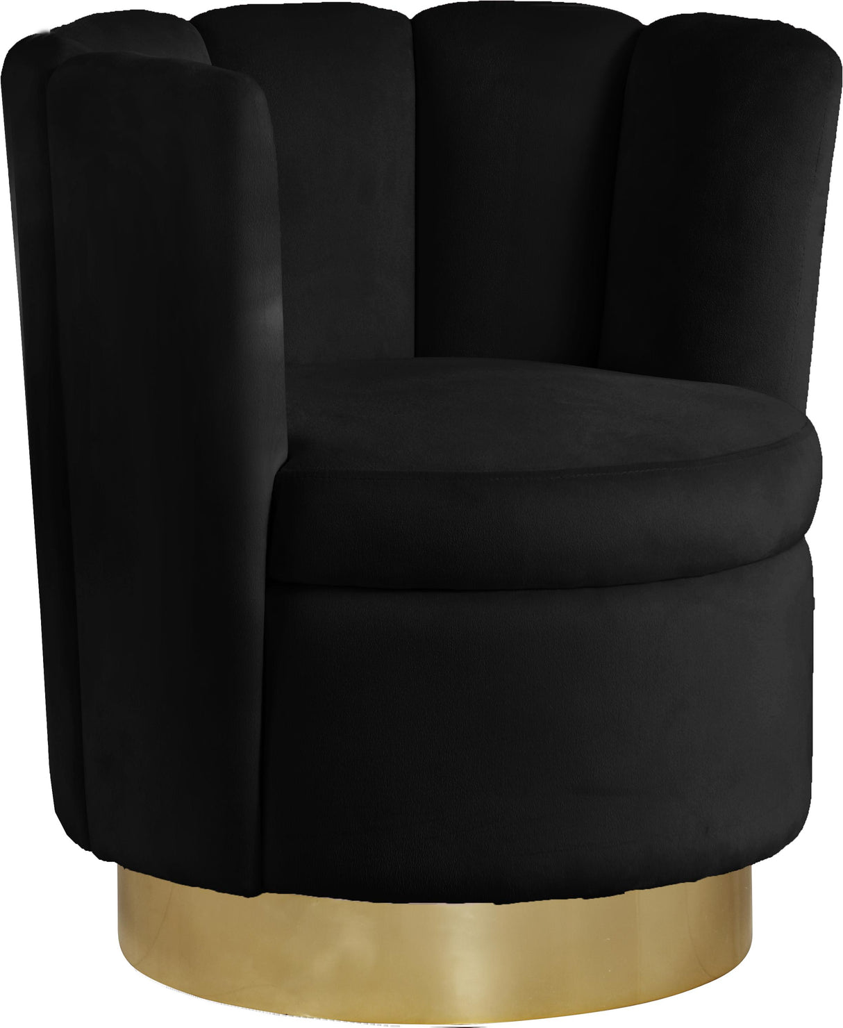 Lily Black Velvet Accent Chair - galleria furniture outlet