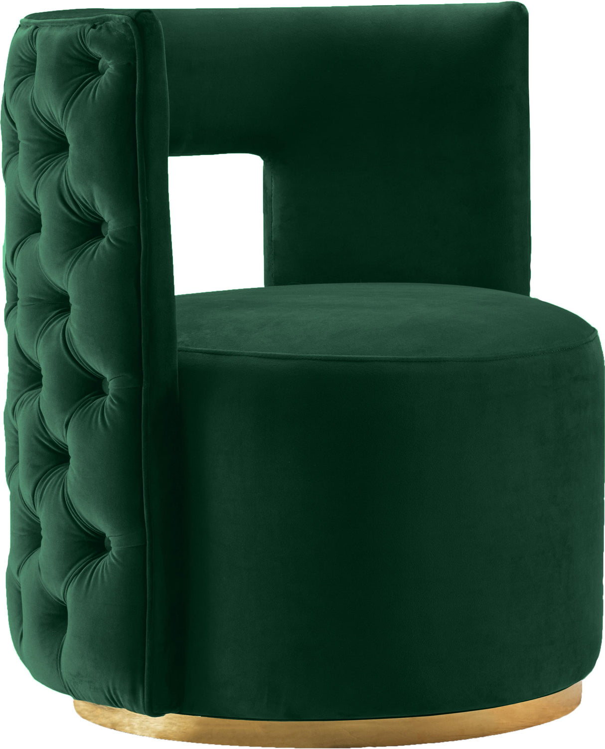 Theo Green Velvet Accent Chair - galleria furniture outlet