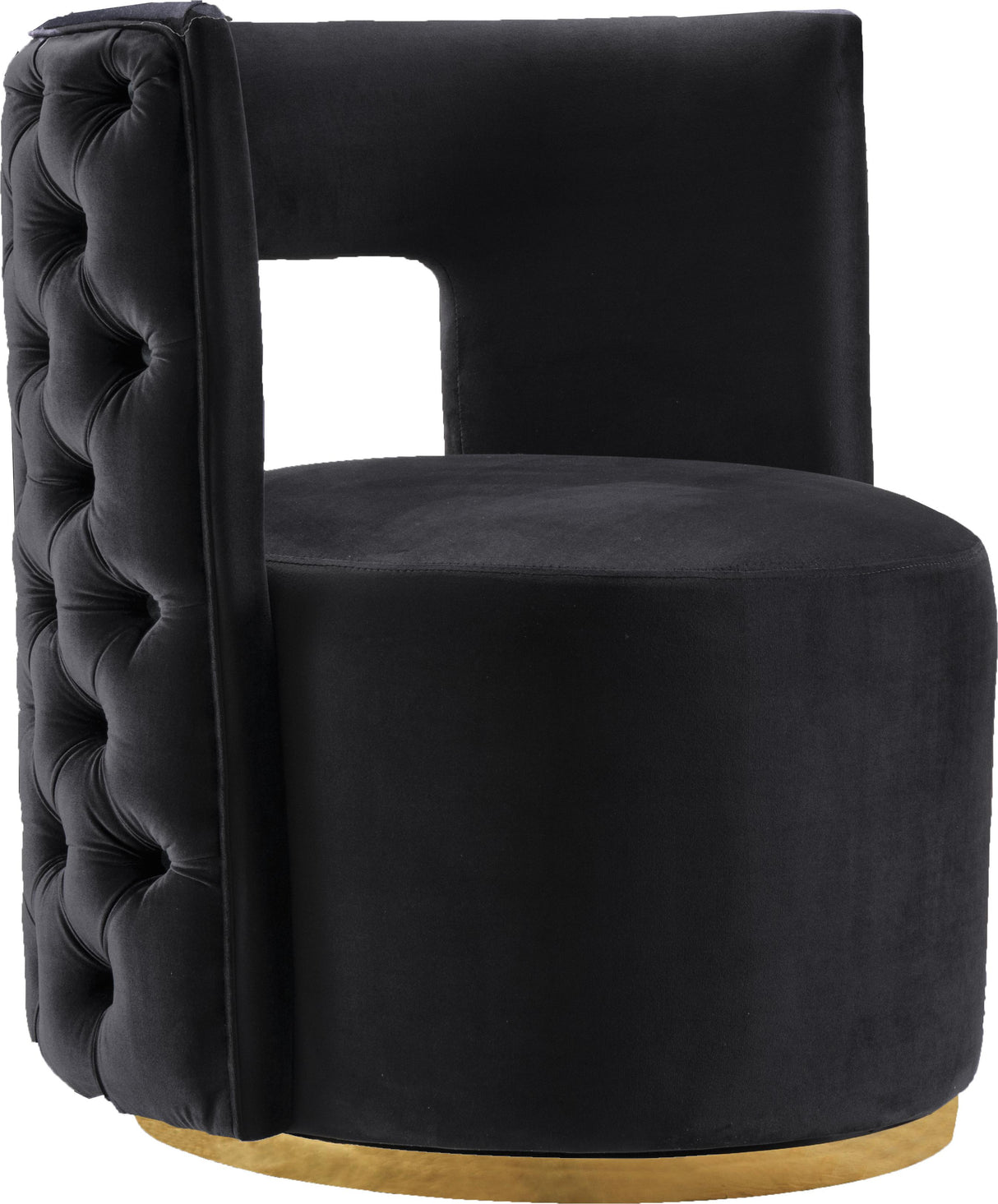 Theo Black Velvet Accent Chair - galleria furniture outlet