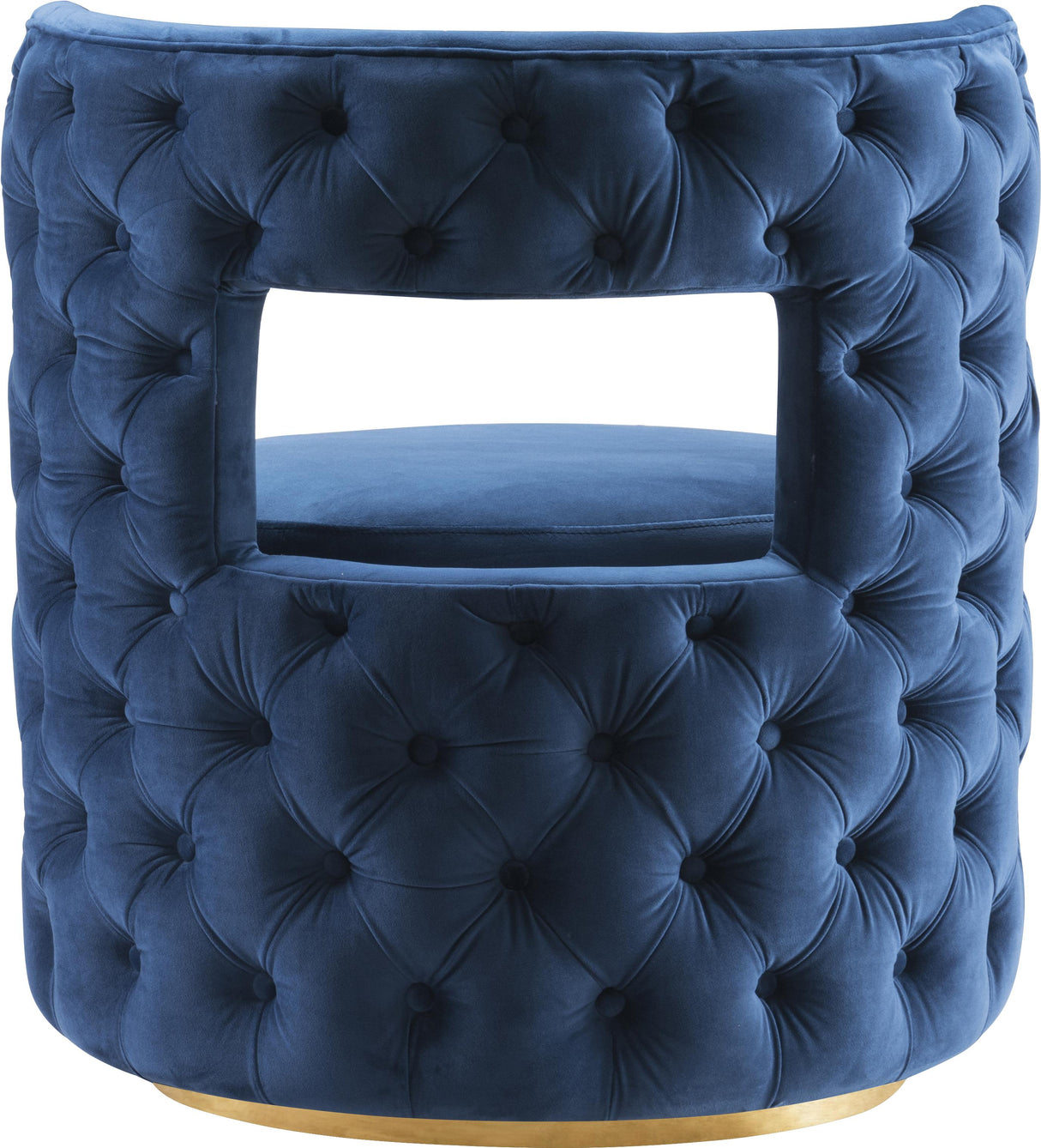 Theo Navy Velvet Accent Chair - galleria furniture outlet